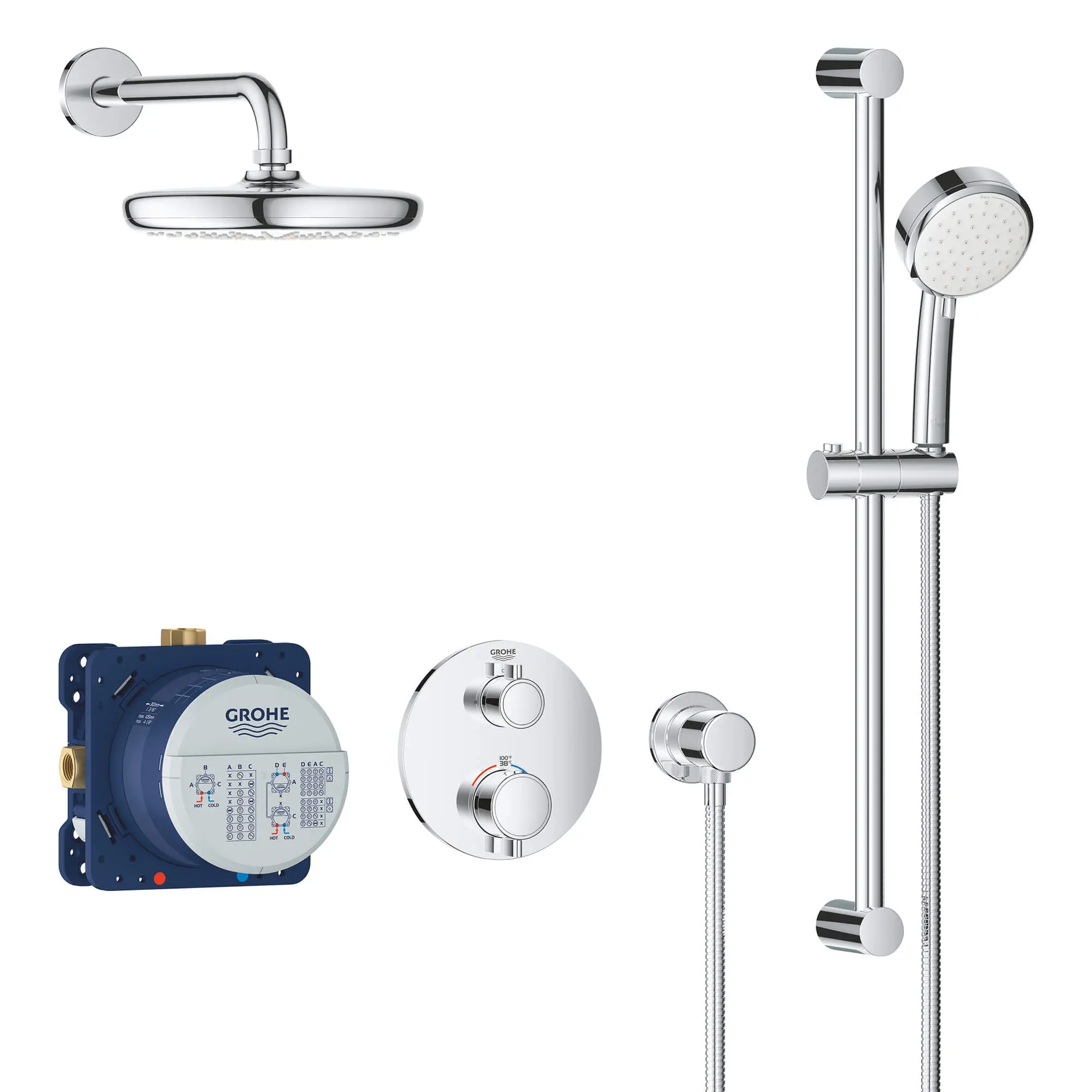 2-Handle Dual Function Thermostatic Shower Bundle
