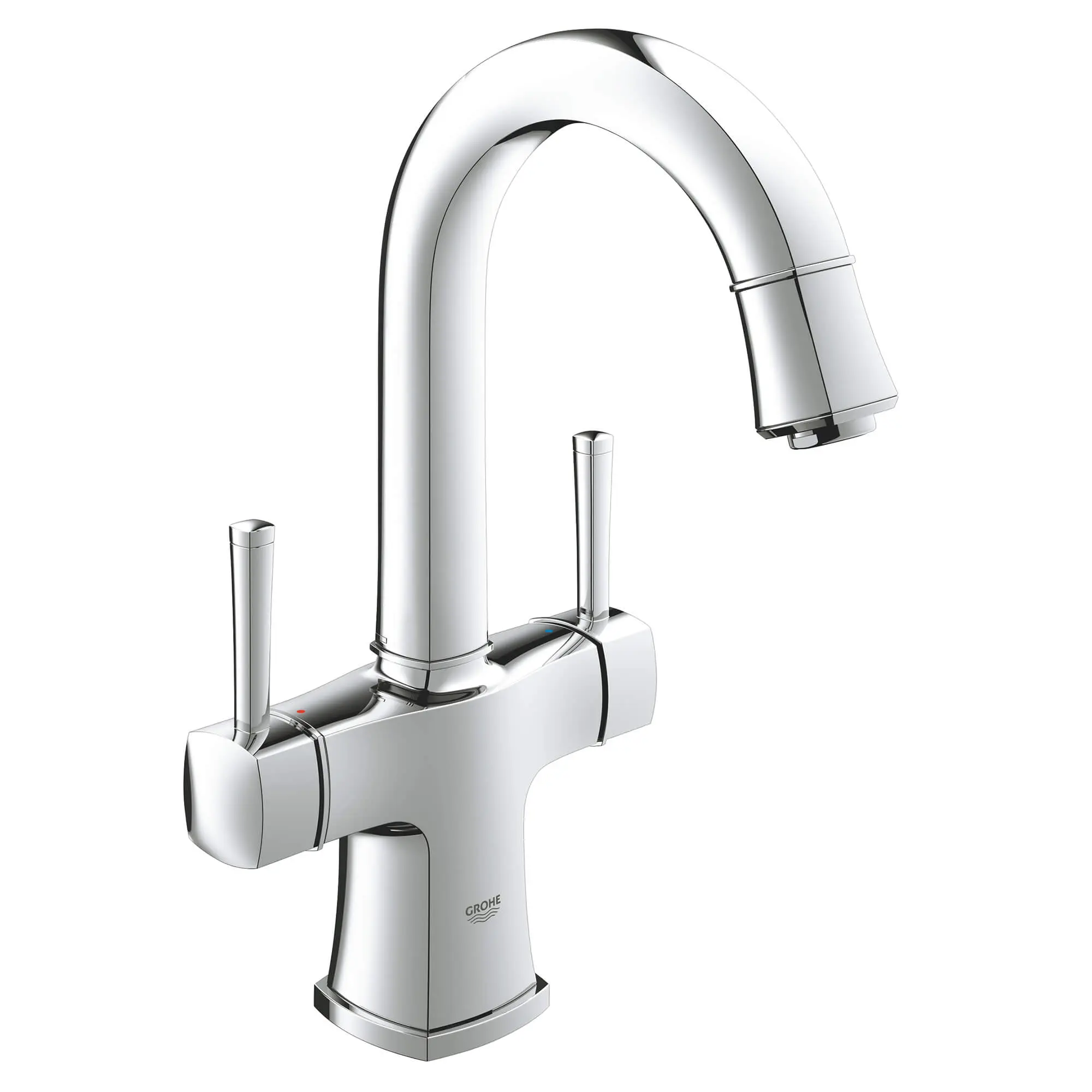 2-Handle Single-Hole High Arc Bathroom Faucet - Image 2