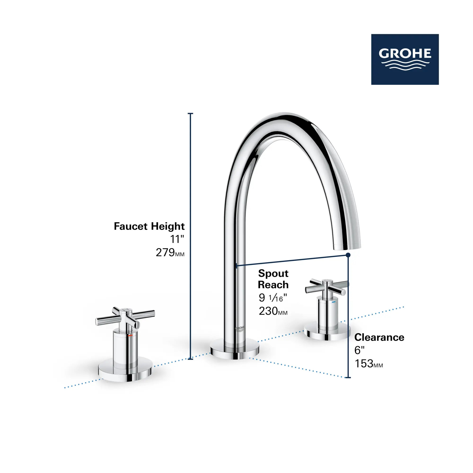 3-Hole 2-Handle Deck Mount Roman Tub Faucet - Image 10
