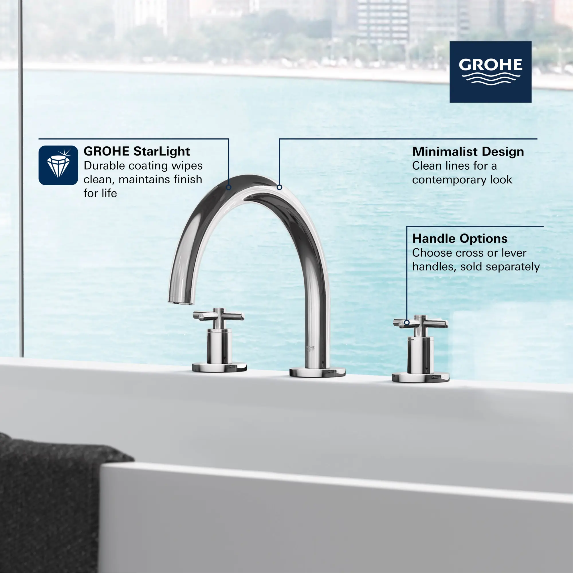 3-Hole 2-Handle Deck Mount Roman Tub Faucet - Image 9