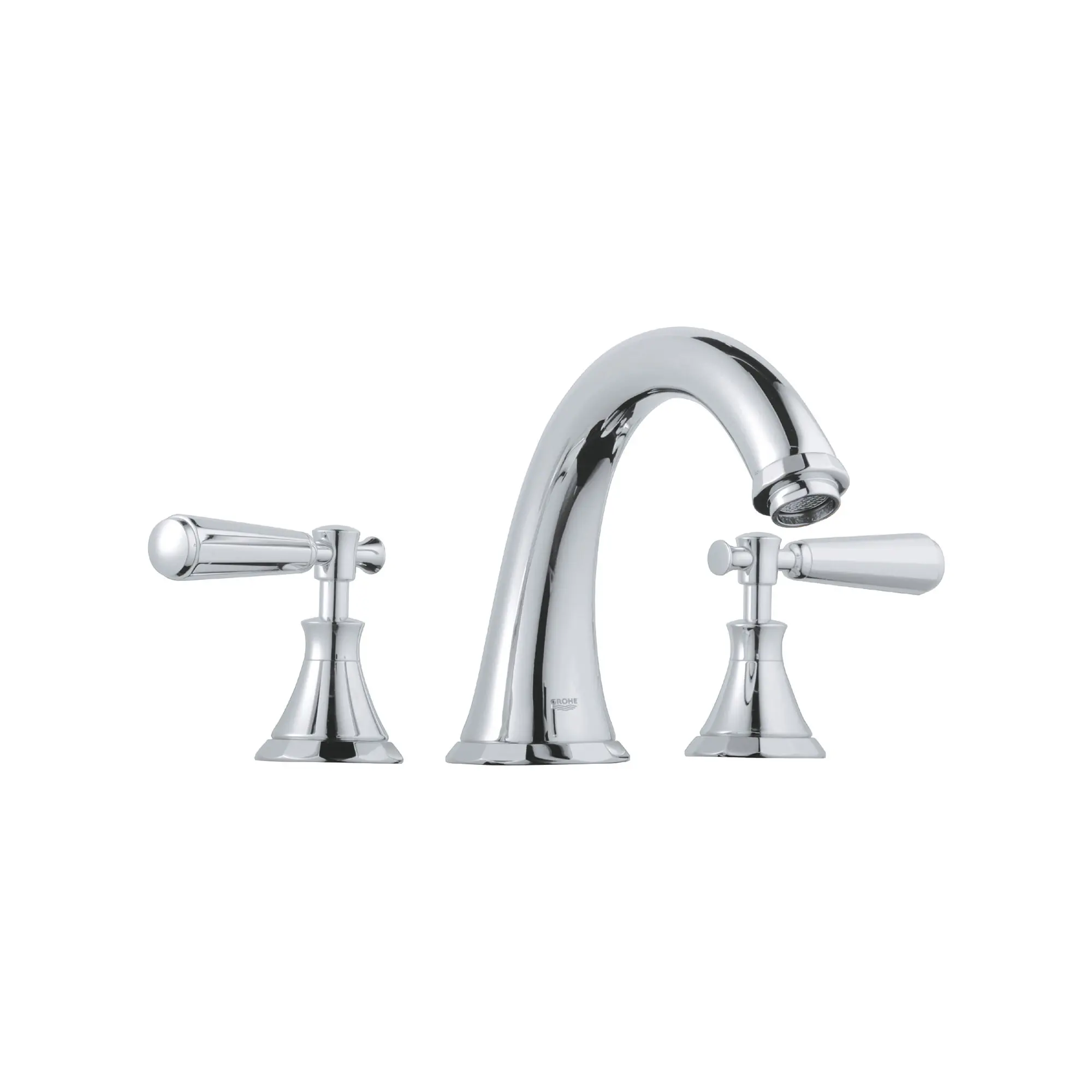 3-Hole 2-Handle Deck Mount Roman Tub Faucet with Hand Shower - Image 4