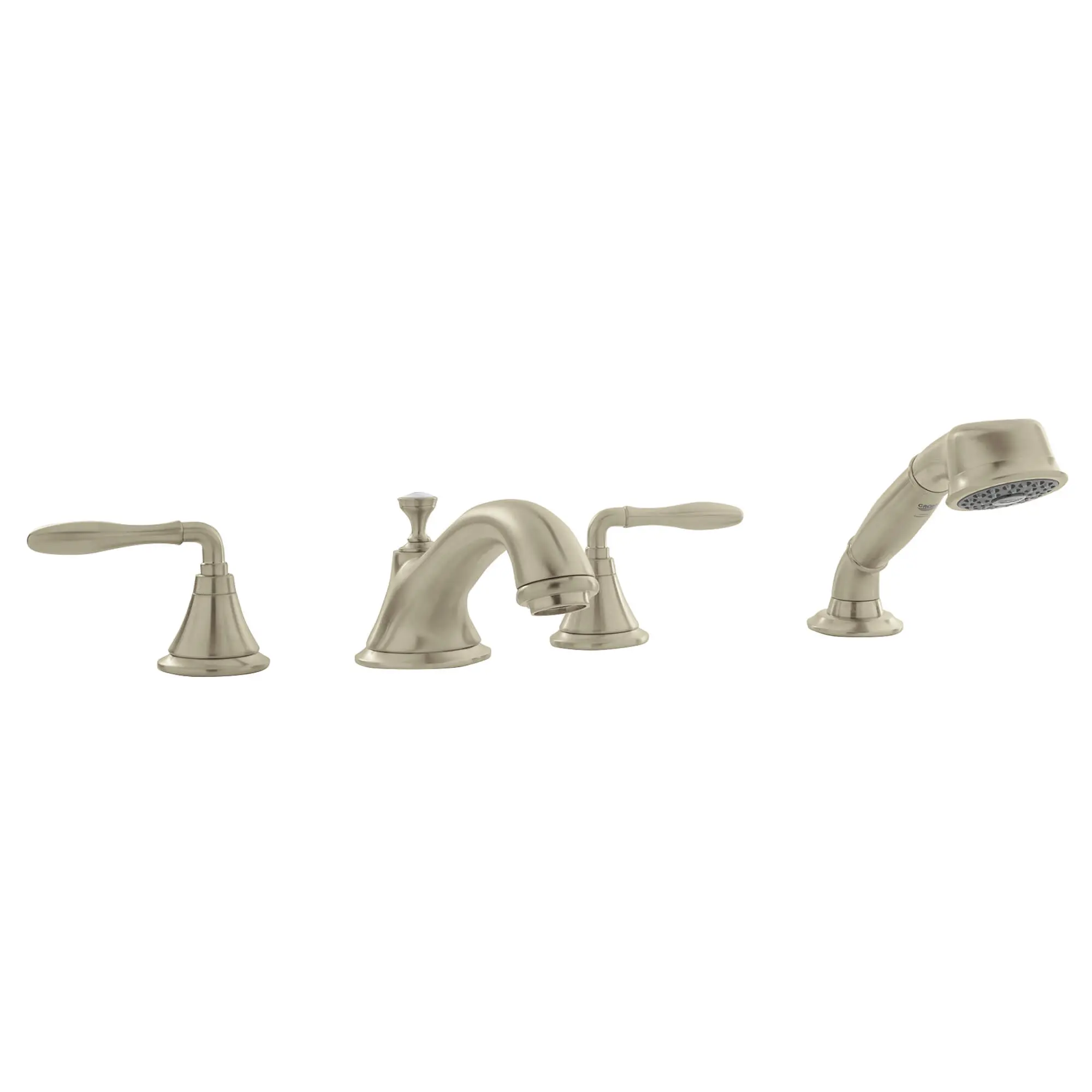 4-Hole 2-Handle Deck Mount Roman Tub Faucet with 1.75 GPM Hand Shower - Image 12