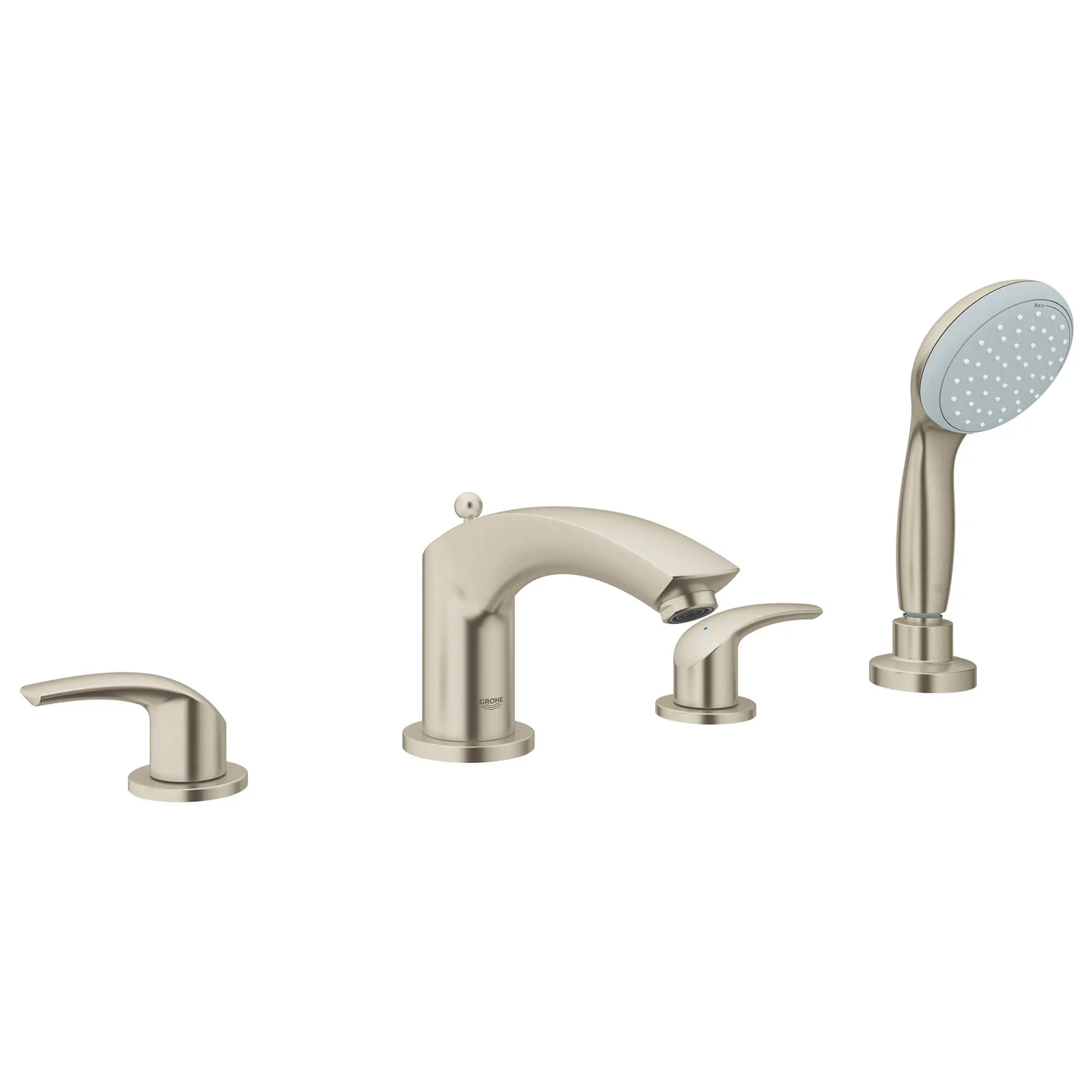 4-Hole 2-Handle Deck Mount Roman Tub Faucet with 1.75 GPM Hand Shower - Image 2