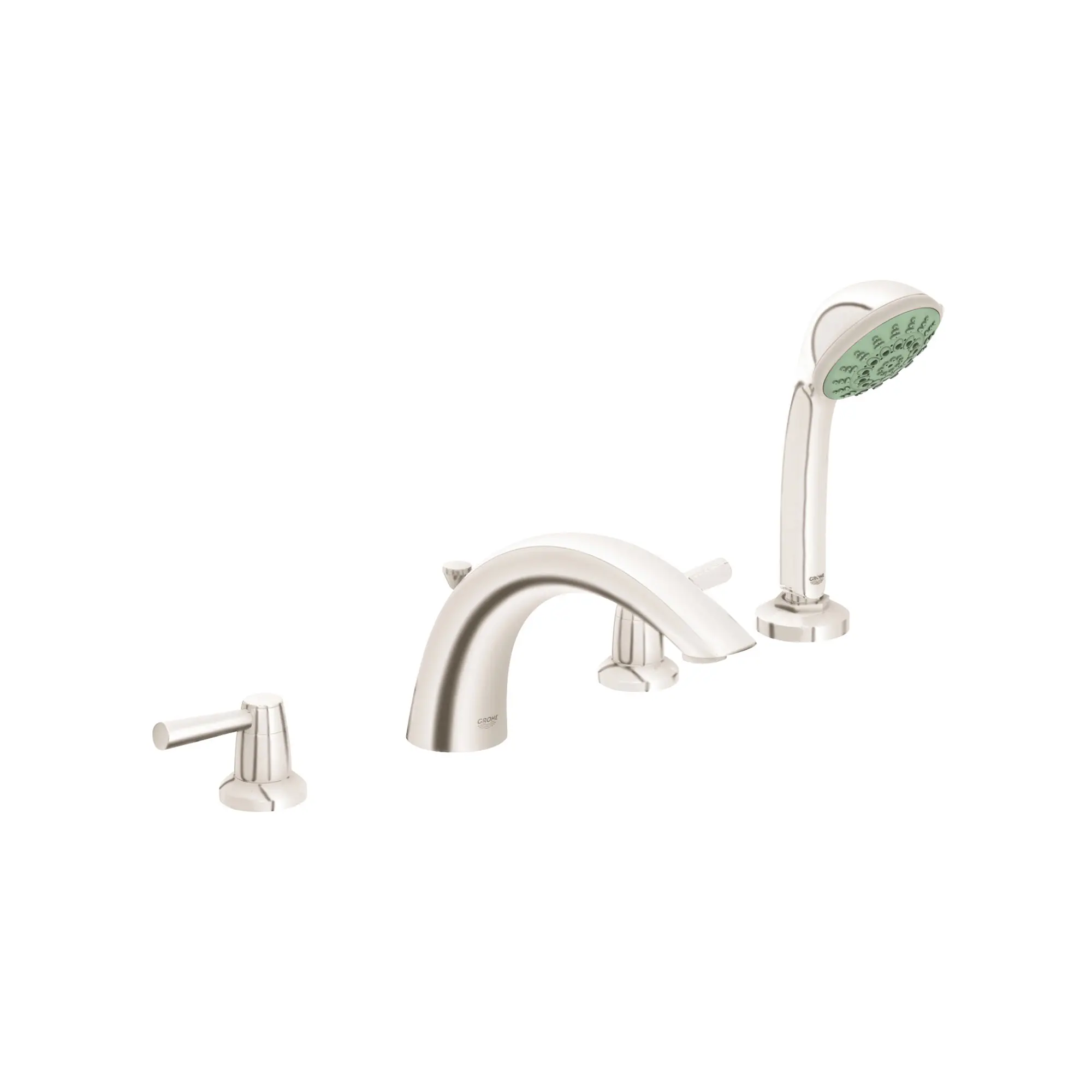 4-Hole 2-Handle Deck Mount Roman Tub Faucet with 2.5 GPM Hand Shower - Image 3