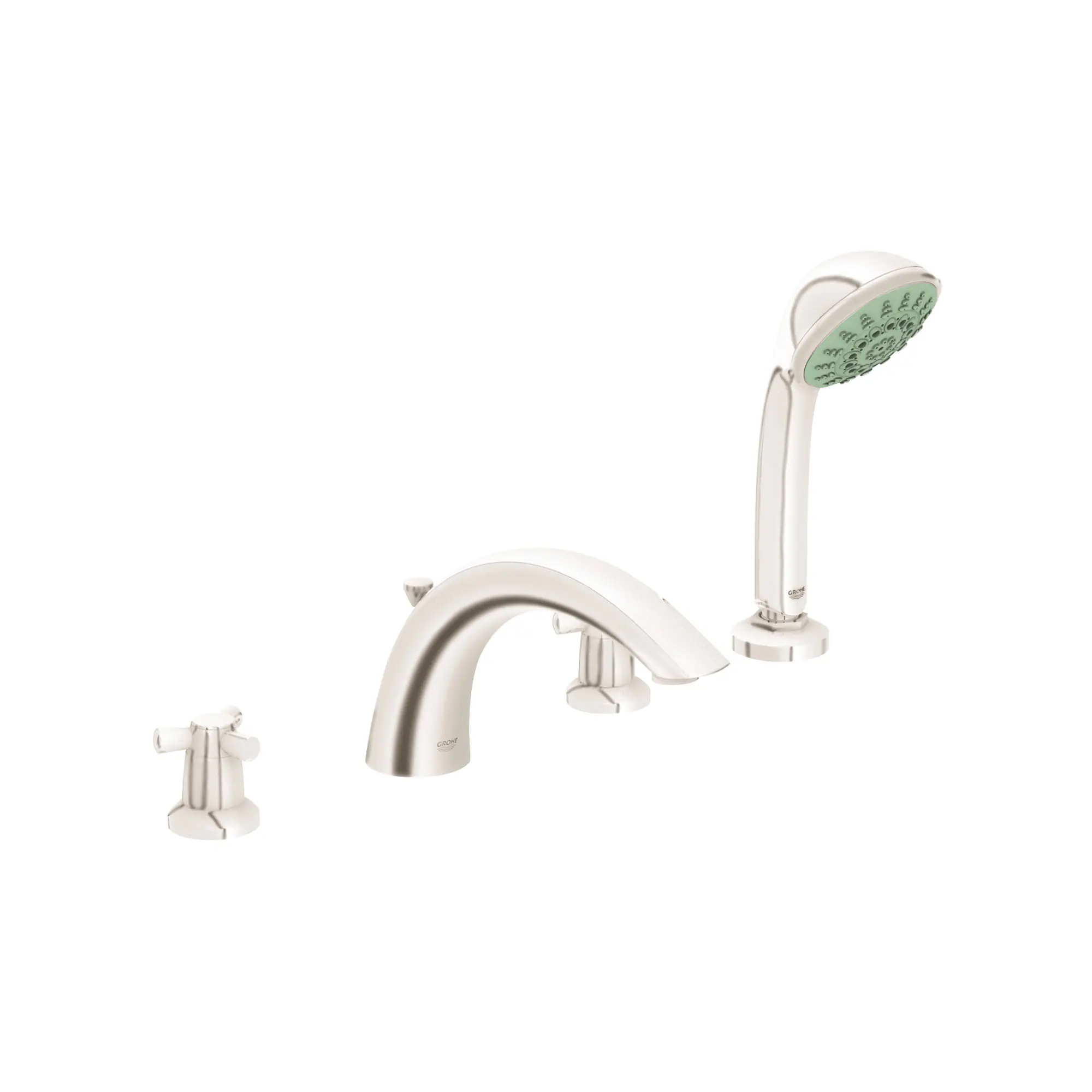 4-Hole 2-Handle Deck Mount Roman Tub Faucet with 2.5 GPM Hand Shower - Image 4