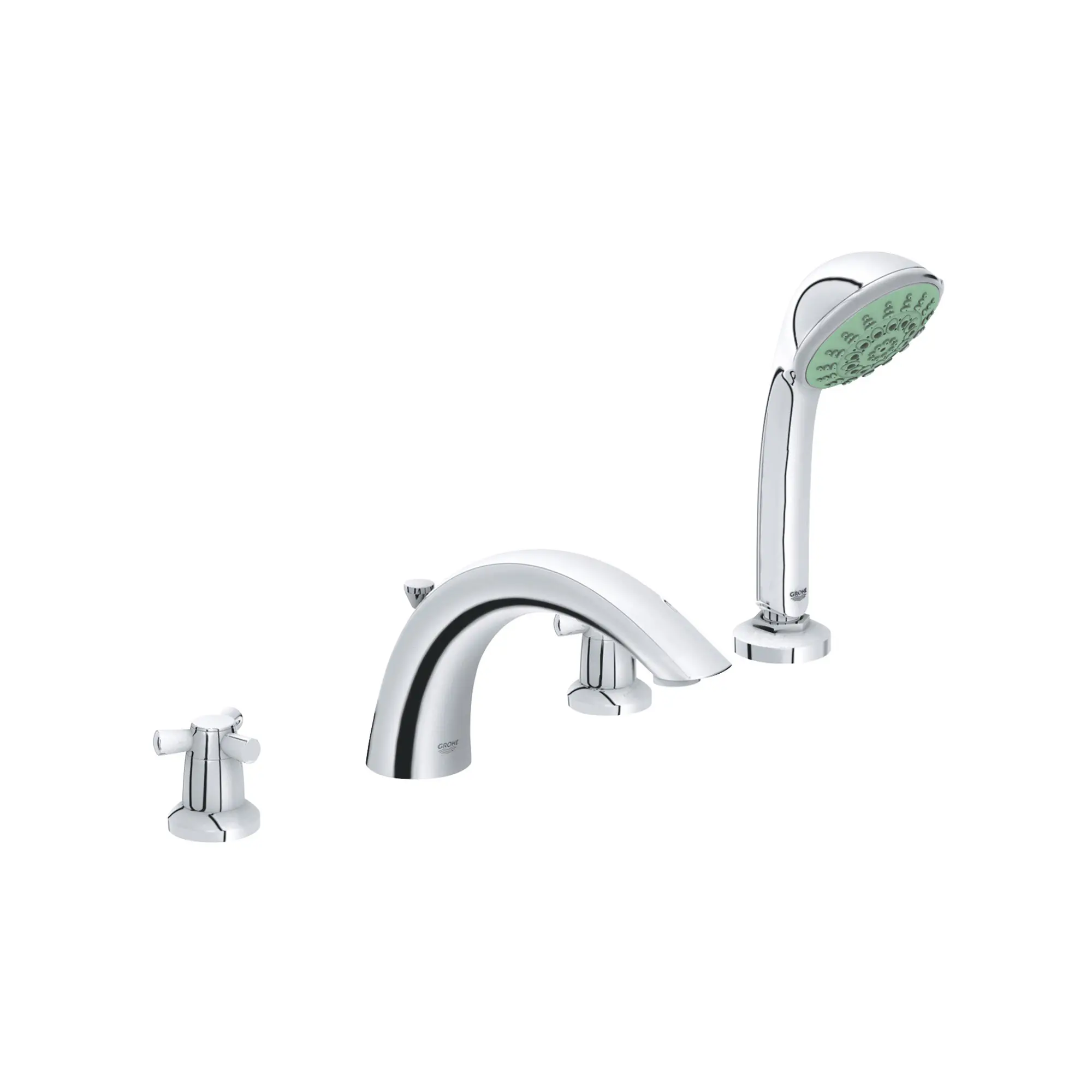 4-Hole 2-Handle Deck Mount Roman Tub Faucet with 2.5 GPM Hand Shower - Image 5