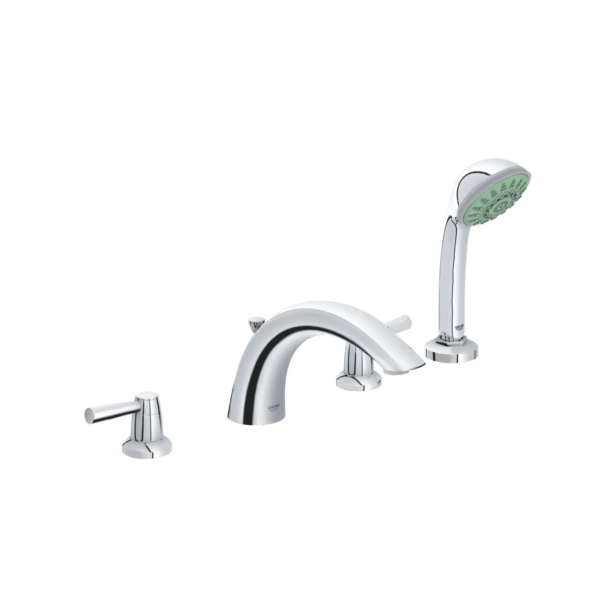 4-Hole 2-Handle Deck Mount Roman Tub Faucet with 2.5 GPM Hand Shower - Image 6