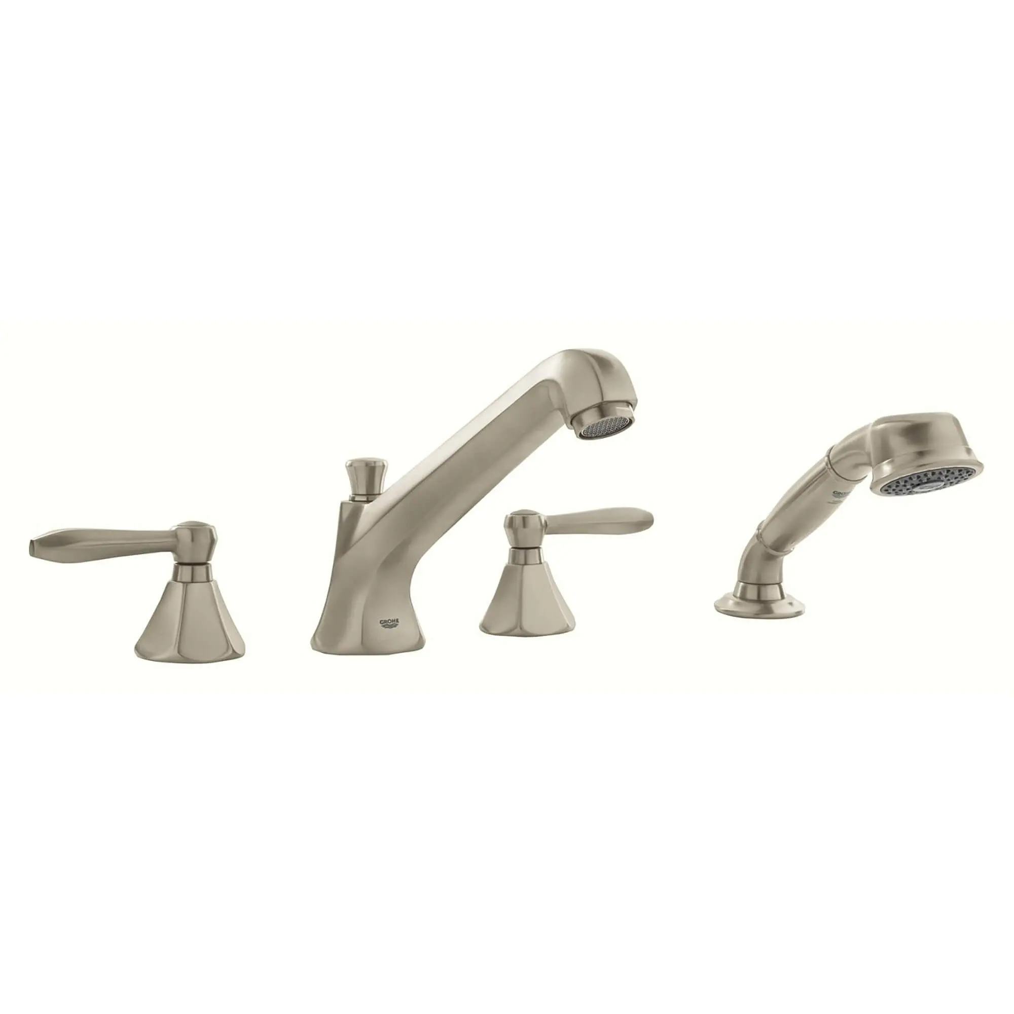 4-Hole 2-Handle Deck Mount Roman Tub Faucet with 2.5 GPM Hand Shower - Image 6