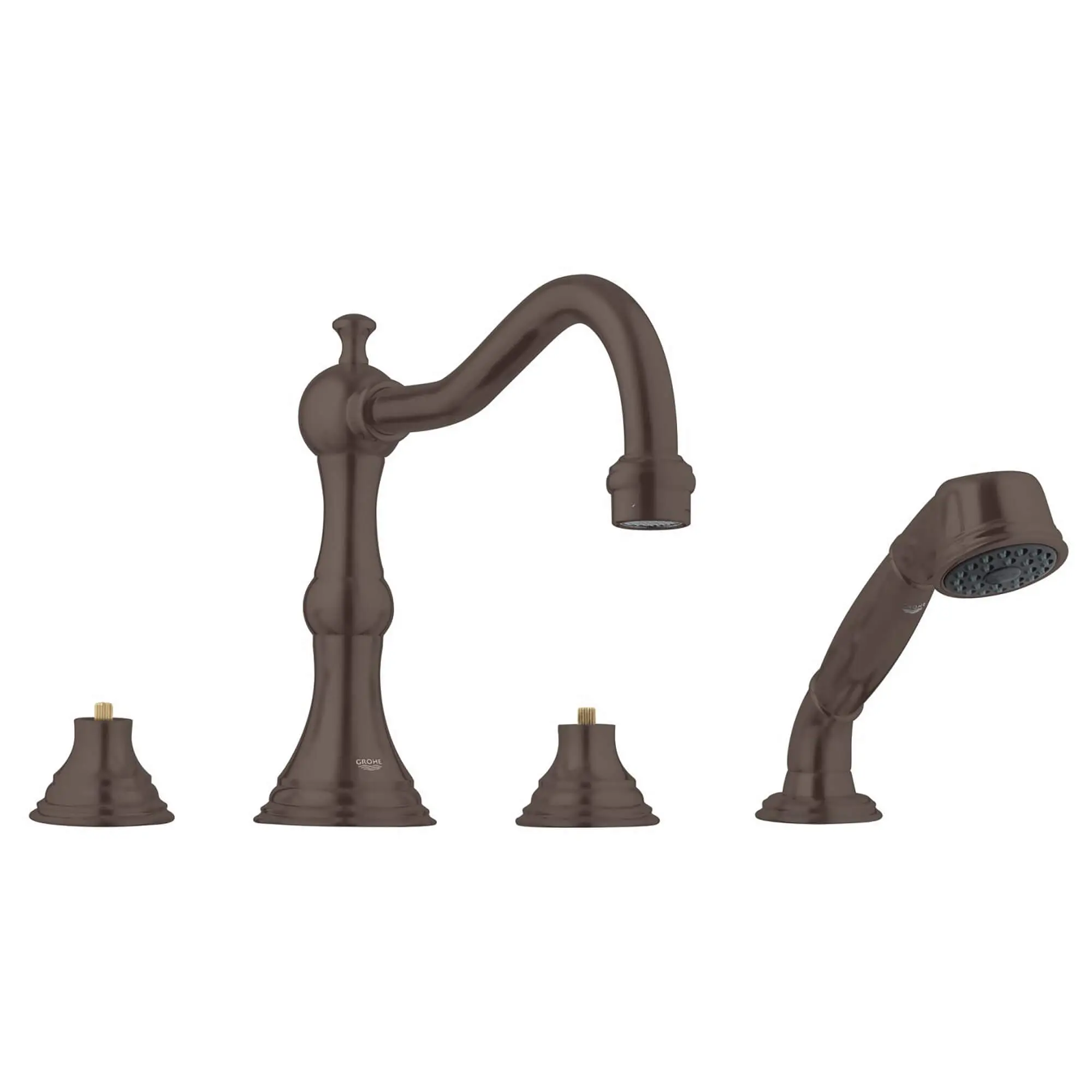 4-Hole 2-Handle Deck Mount Roman Tub Faucet with 2.5 GPM Hand Shower - Image 2
