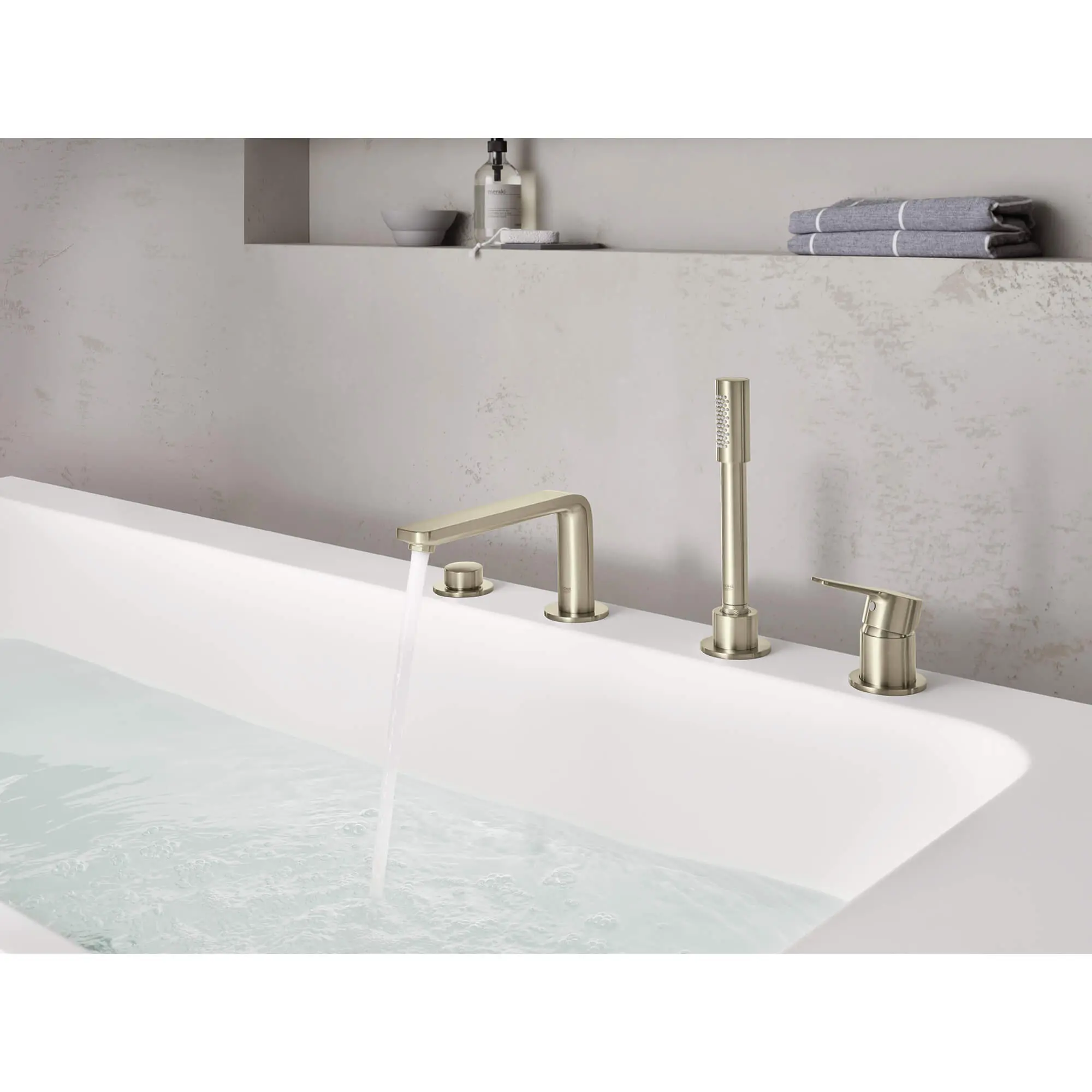4-Hole Single-Handle Deck Mount Roman Tub Faucet with 1.75 GPM (6.6 L/min) Hand Shower - Image 22