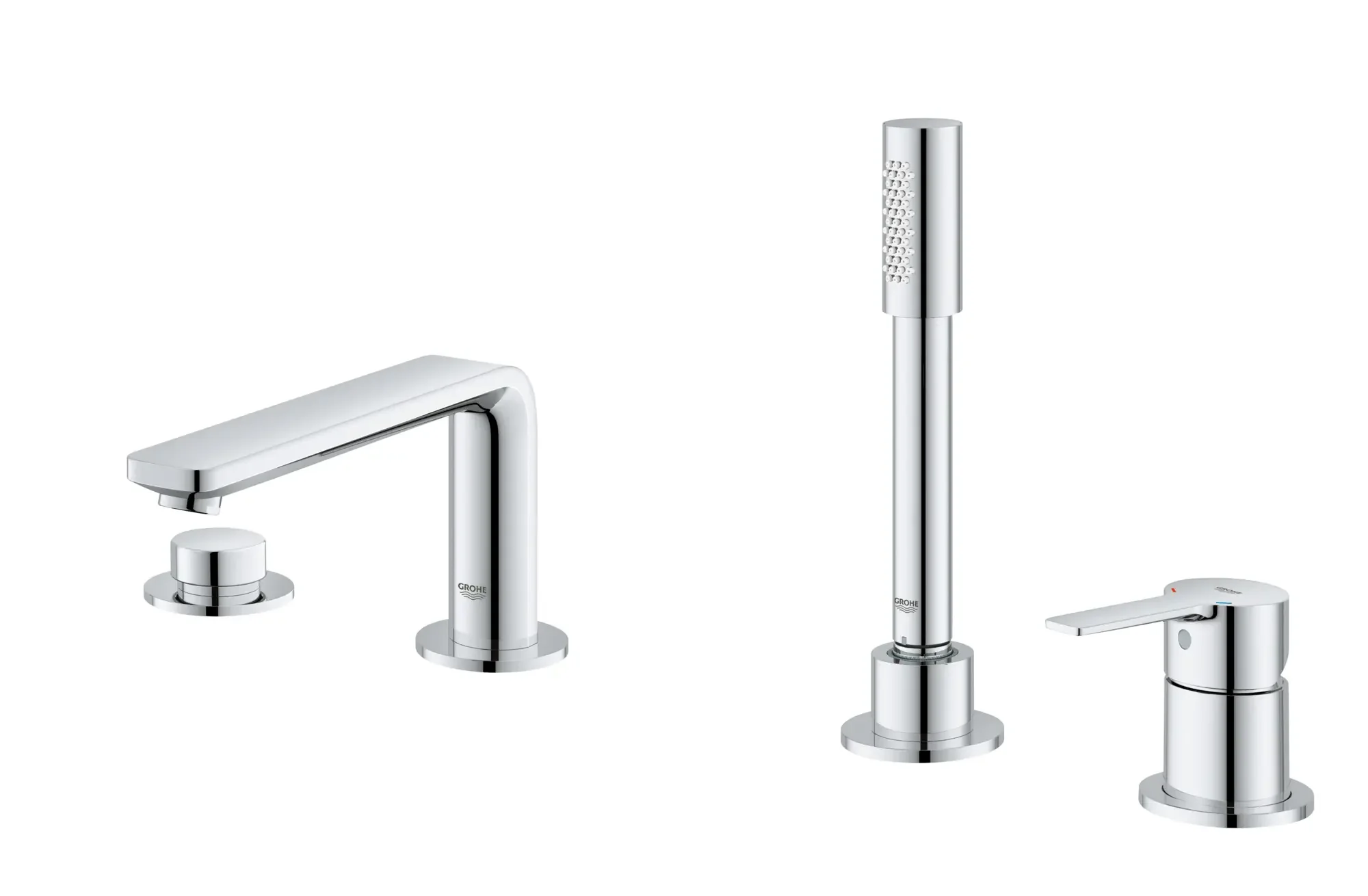 4-Hole Single-Handle Deck Mount Roman Tub Faucet with 1.75 GPM (6.6 L/min) Hand Shower - Image 3