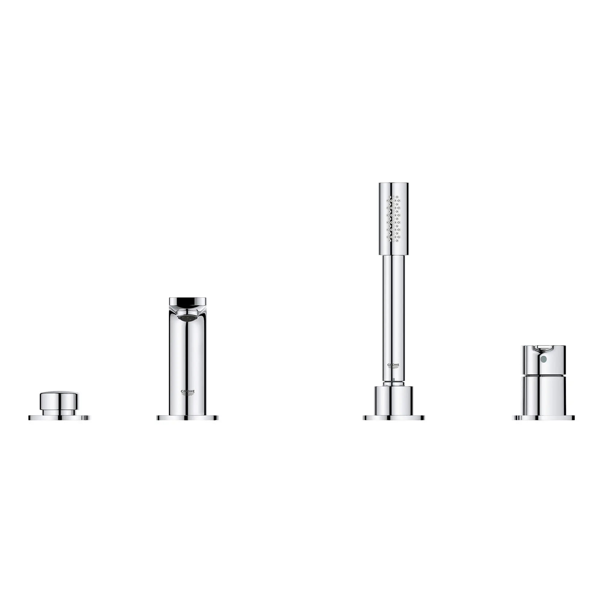4-Hole Single-Handle Deck Mount Roman Tub Faucet with 1.75 GPM (6.6 L/min) Hand Shower - Image 8