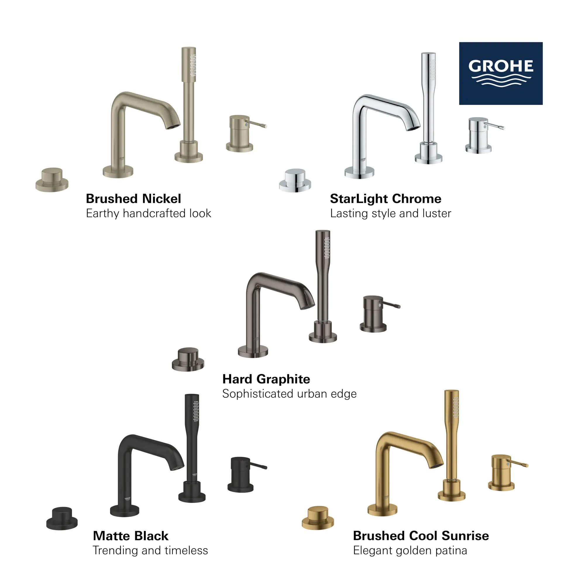 4-Hole Single-Handle Deck Mount Roman Tub Faucet with 1.75 GPM (6.6 L/min) Hand Shower - Image 11