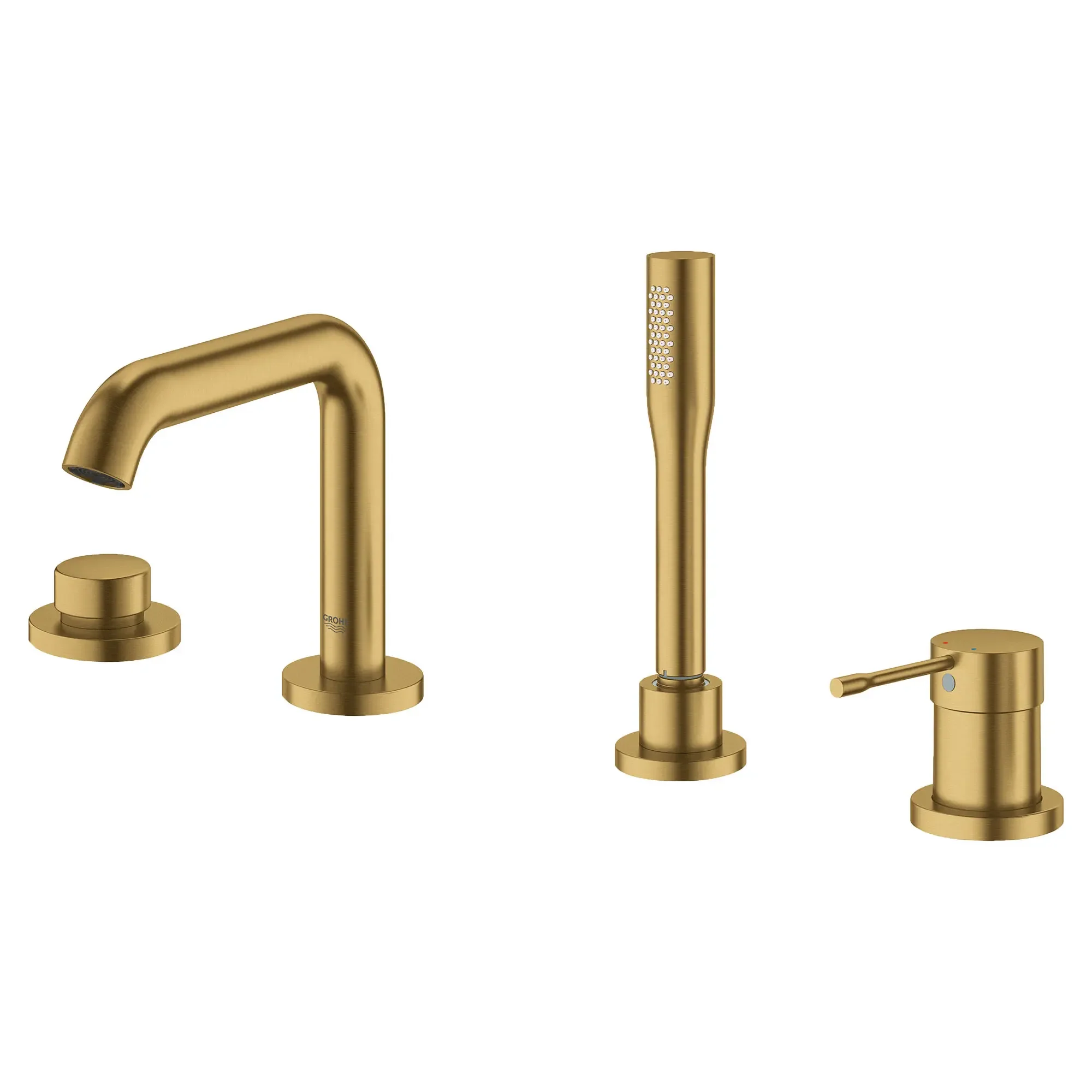 4-Hole Single-Handle Deck Mount Roman Tub Faucet with 1.75 GPM (6.6 L/min) Hand Shower - Image 24