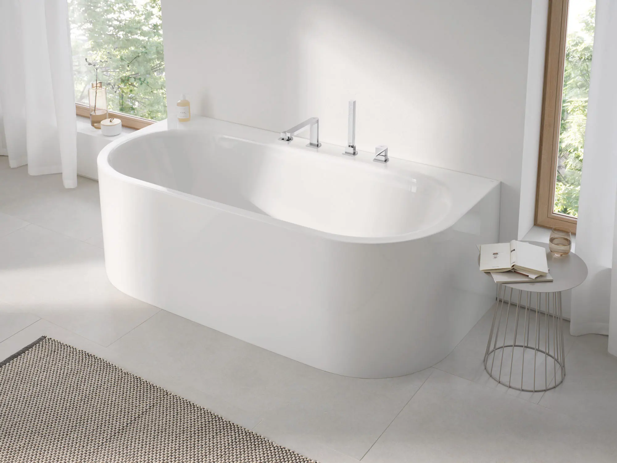 4-Hole Single-Handle Deck Mount Roman Tub Faucet with 1.75 GPM (6.6 L/min) Hand Shower - Image 8