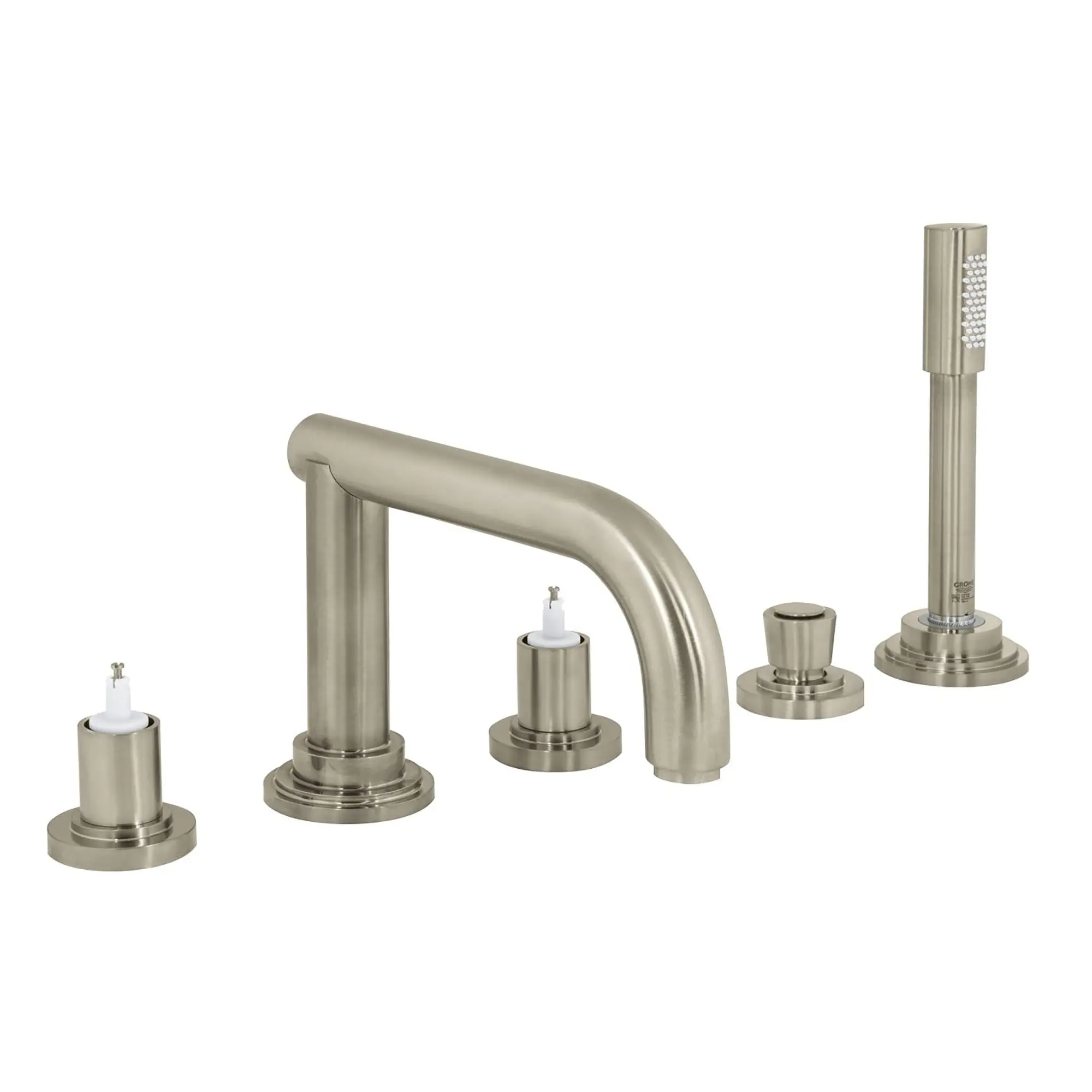 5-Hole 2-Handle Deck Mount Roman Tub Faucet with 1.75 GPM Hand Shower