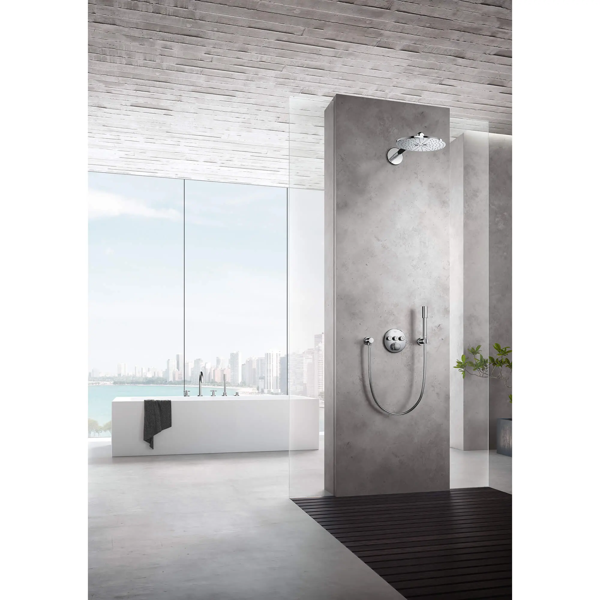 5-Hole 2-Handle Deck Mount Roman Tub Faucet with 1.75 GPM Hand Shower - Image 13