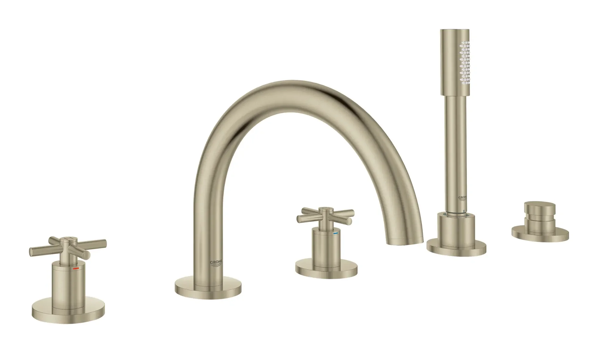 5-Hole 2-Handle Deck Mount Roman Tub Faucet with 1.75 GPM Hand Shower - Image 20