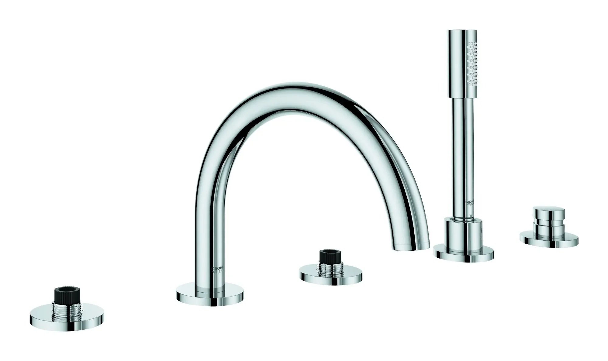 5-Hole 2-Handle Deck Mount Roman Tub Faucet with 1.75 GPM Hand Shower - Image 8