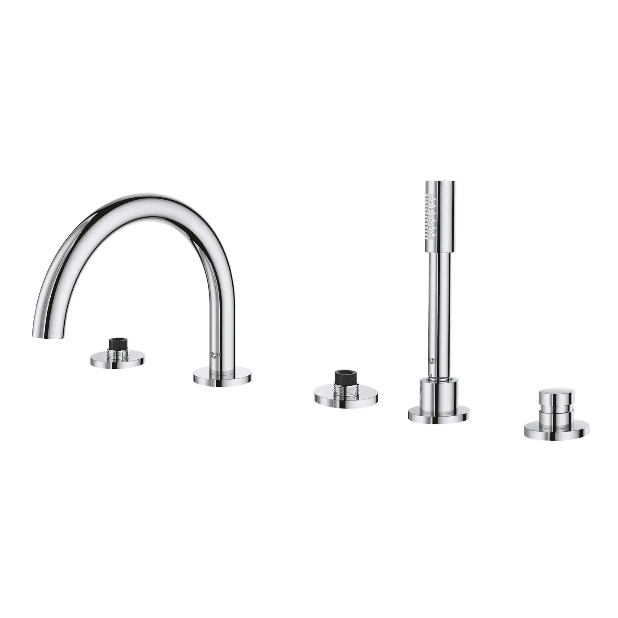 5-Hole 2-Handle Deck Mount Roman Tub Faucet with 1.75 GPM Hand Shower - Image 9
