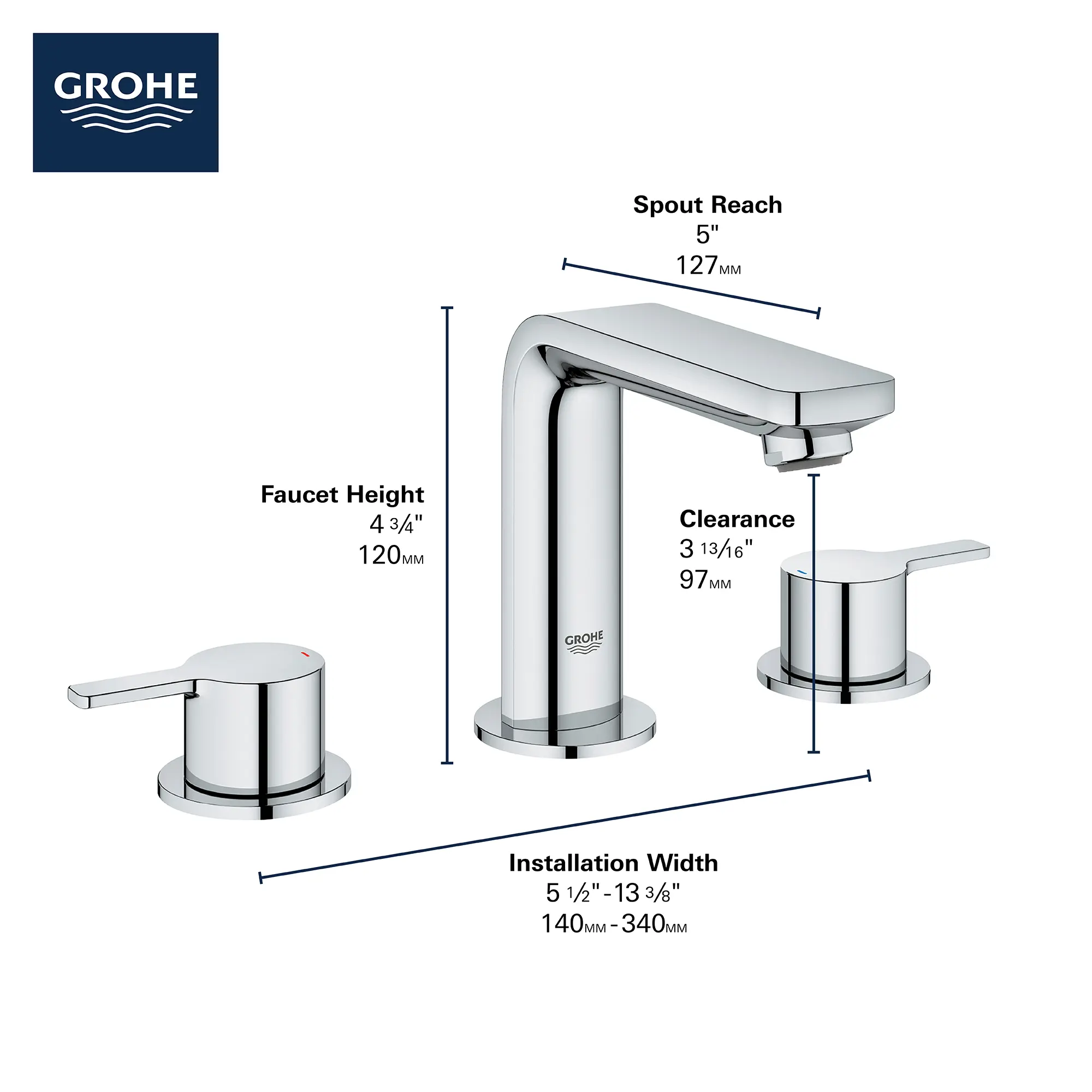 8-inch Widespread 2-Handle M-Size Bathroom Faucet, 1.2 GPM (4.5 L/min) - Image 12