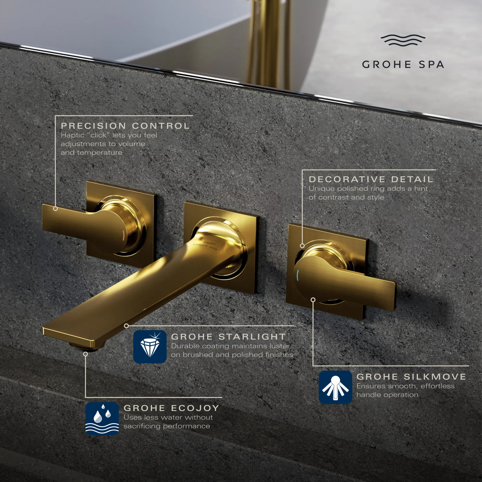 Allure 2-Handle Wall Mount Faucet, 1.2 GPM (4.5 L/min) - Image 13