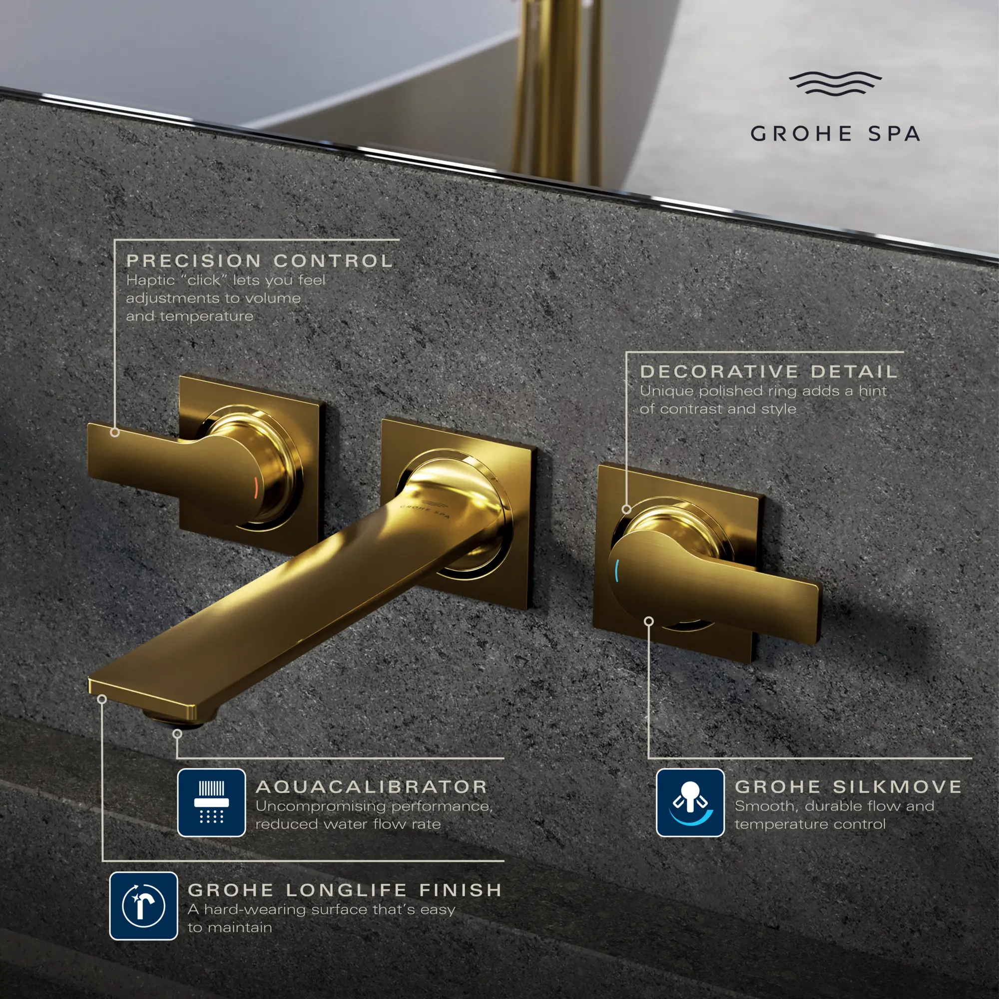 Allure 2-Handle Wall Mount Faucet, 1.2 GPM (4.5 L/min) - Image 8