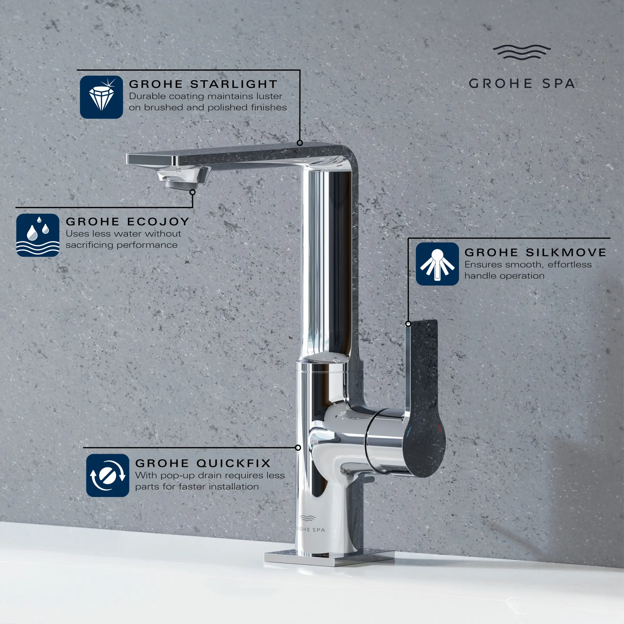 Allure Single-Hole Single-Handle L-Size Bathroom Faucet, 1.2 GPM (4.5 L/min) - Image 15
