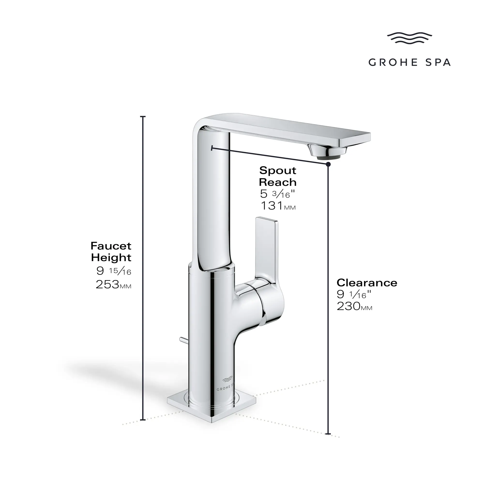 Allure Single-Hole Single-Handle L-Size Bathroom Faucet, 1.2 GPM (4.5 L/min) - Image 6
