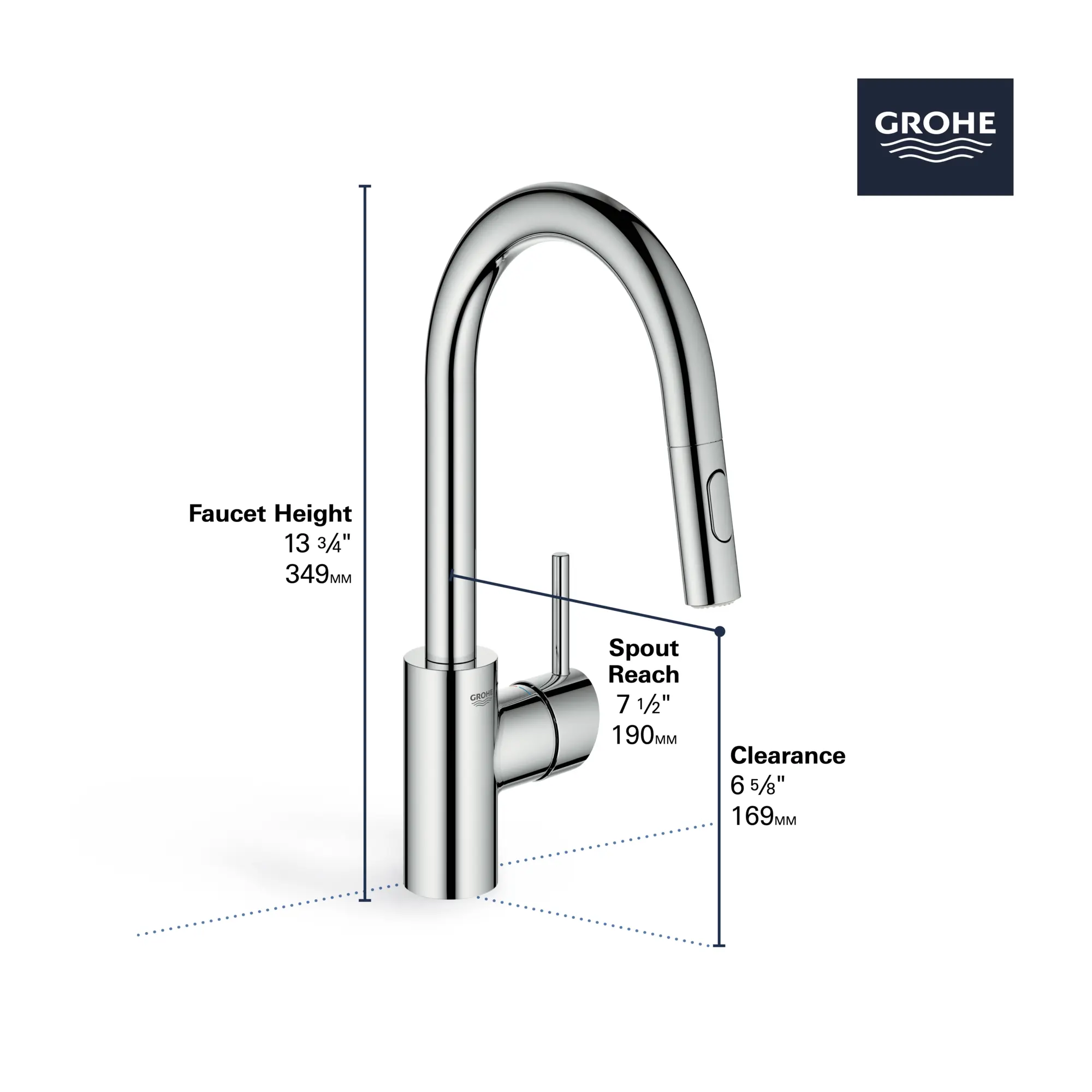 Concetto Single-Handle Pull Down Prep Faucet 1.75 GPM (6.6 L/min) - Image 14
