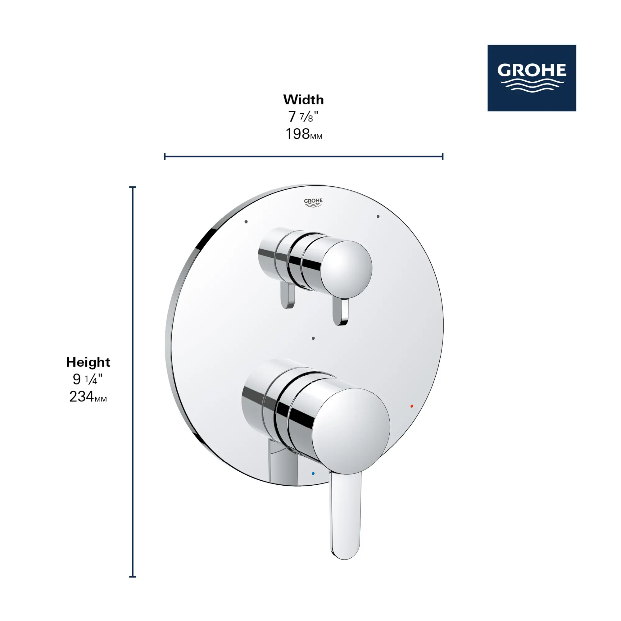 COSMOPOLITAN PRESSURE BALANCE VALVE TRIM WITH 3-WAY DIVERTER WITH CARTRIDGE - Image 6