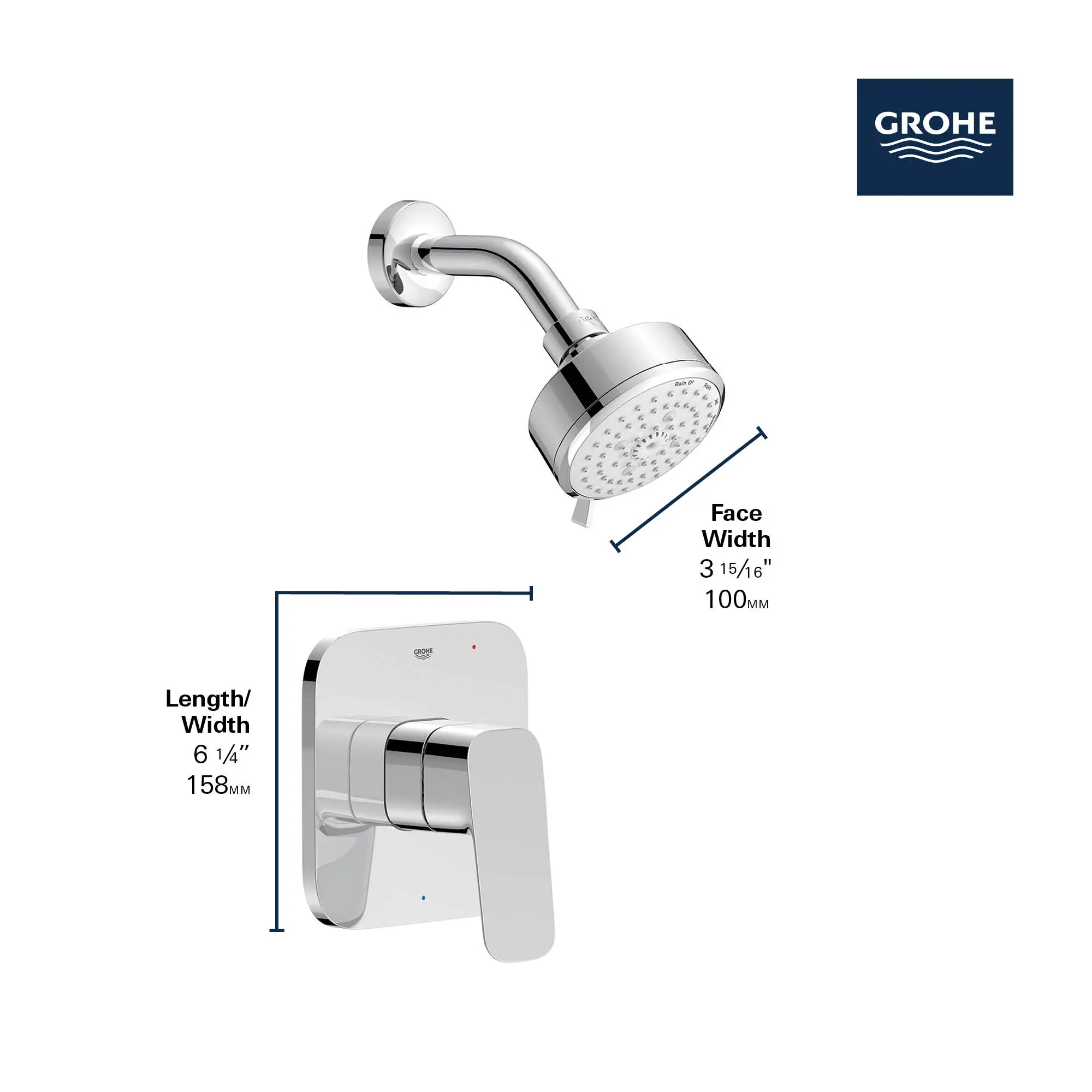 Cubeo Pressure Balance Valve Shower Trim Kit - Image 6