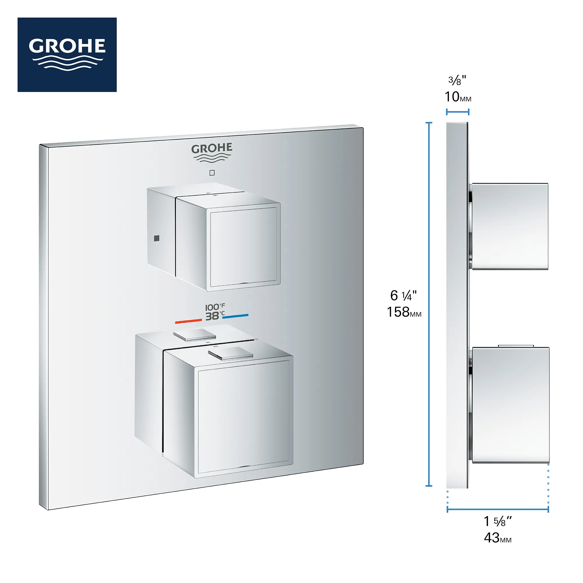 Dual Function 2-Handle Thermostatic Valve Trim - Image 7