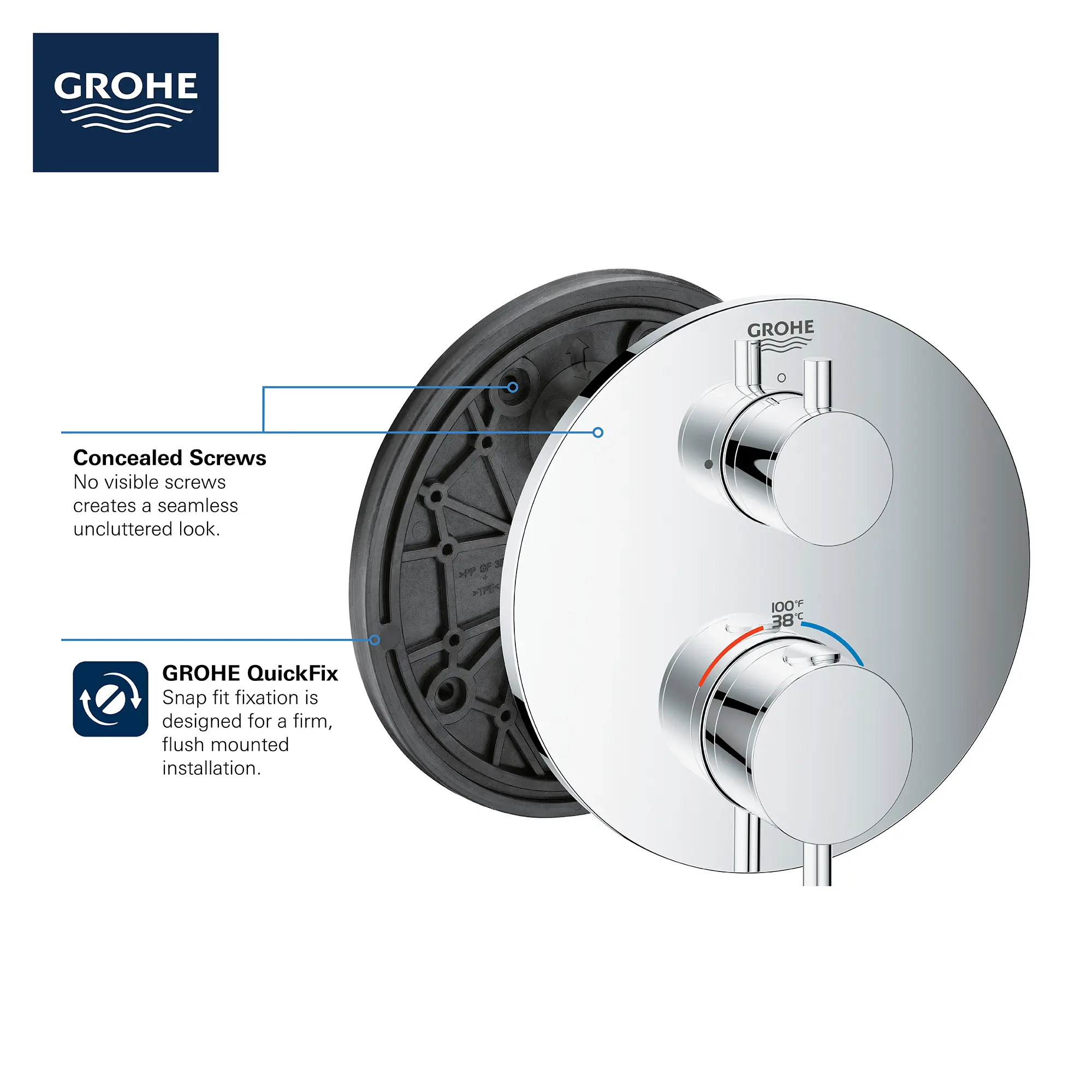 Dual Function 2-Handle Thermostatic Valve Trim - Image 11
