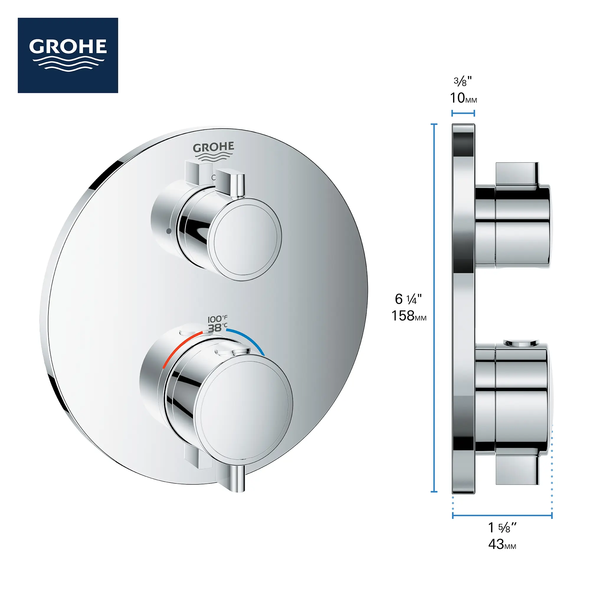 Dual Function 2-Handle Thermostatic Valve Trim - Image 6