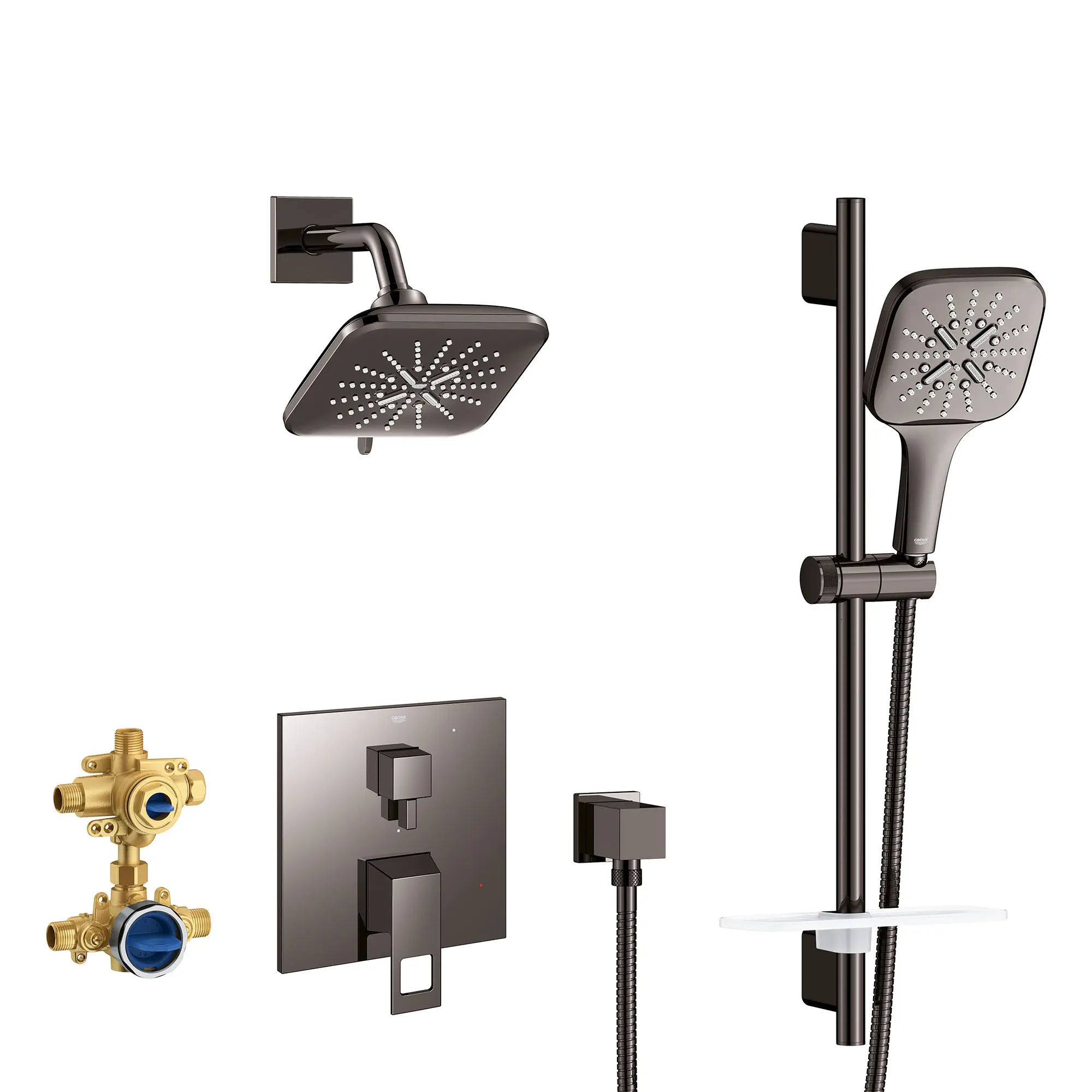 Eurocube 2-Handle Pressure Balance Shower Bundle - Image 4
