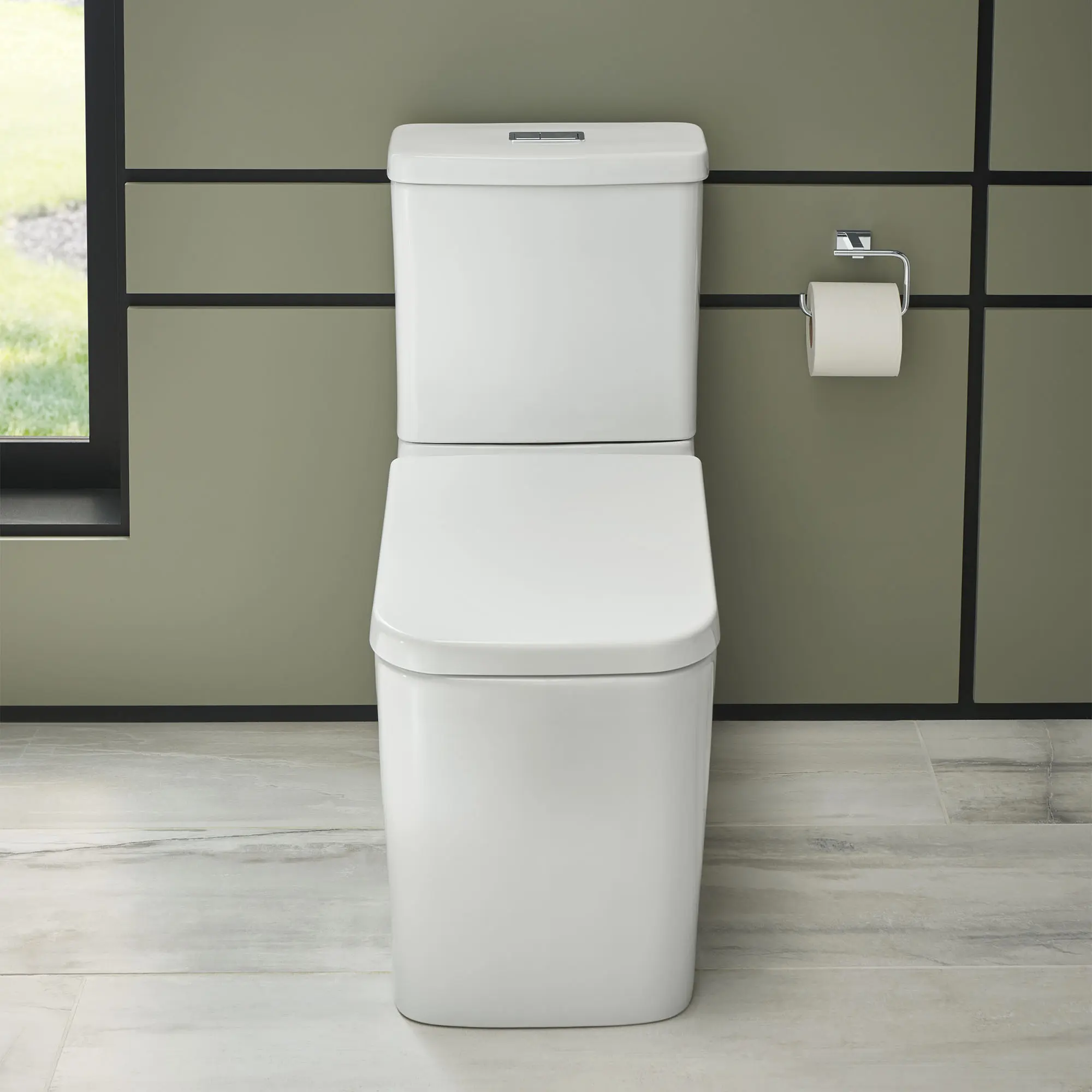 Eurocube Right Height Elongated Toilet Bowl with Seat Less Tank - Image 6