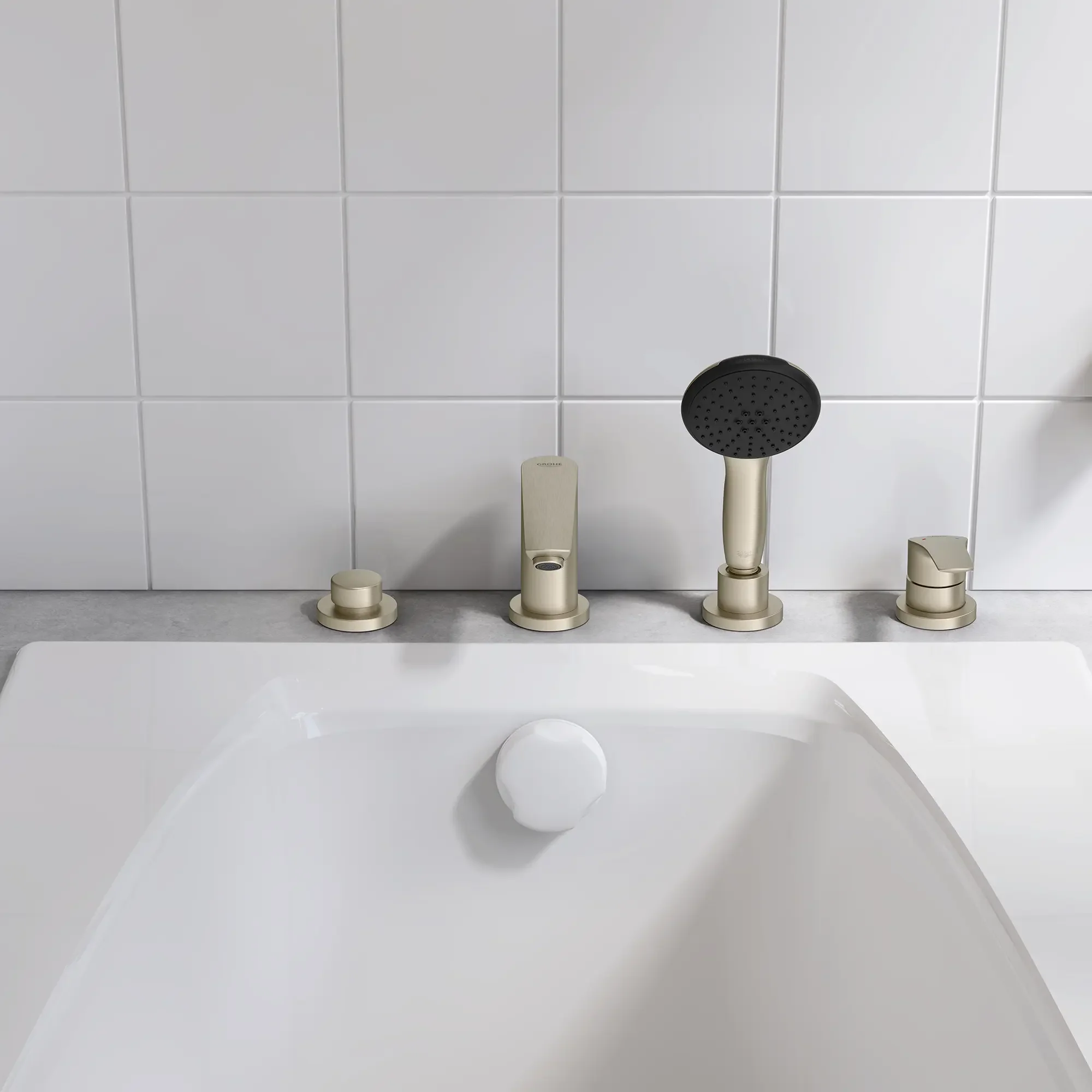 Eurosmart 4-Hole Single Handle Deck Mount Roman Tub Faucet with 1.5 gpm (5.7 L/min) Hand Shower - Image 21