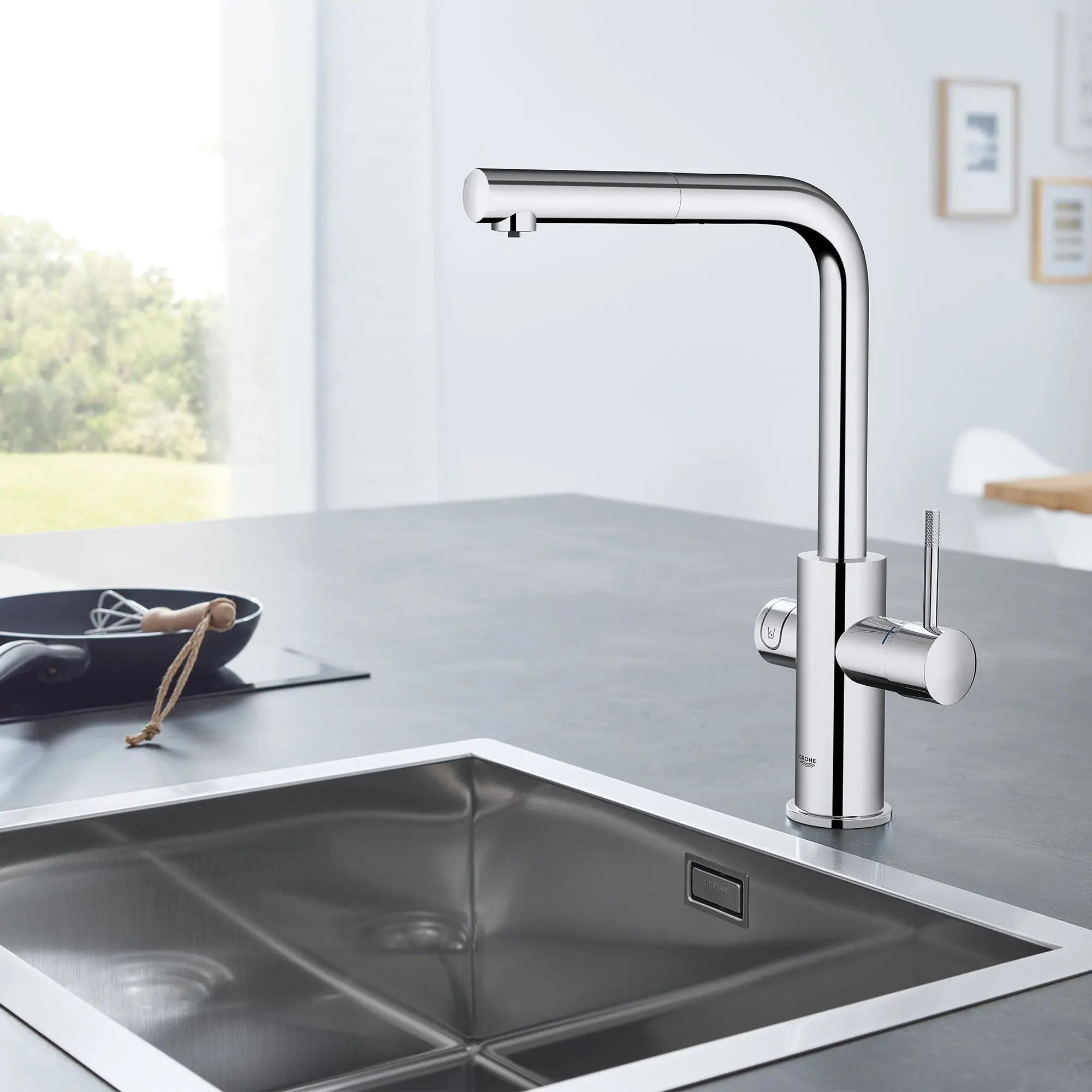 GROHE Blue Single-Handle Pull-Out Kitchen Faucet Single Spray 1.75 GPM (6.6 L/min) with Chilled & Sparkling Water - Image 22
