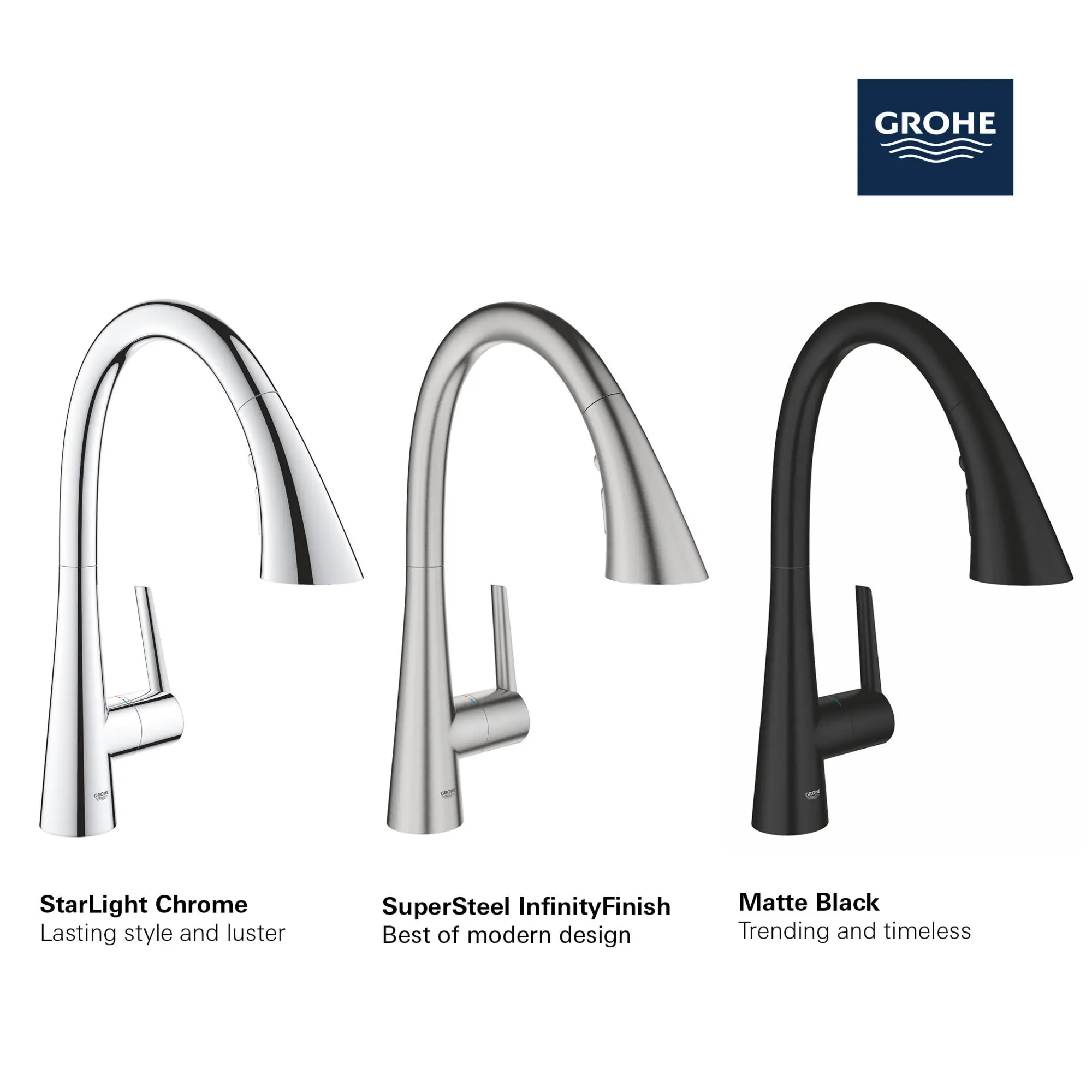 GROHE Zedra Single-Handle Pull Down Kitchen Faucet Triple Spray 1.75 GPM (6.6 L/min) - Image 6