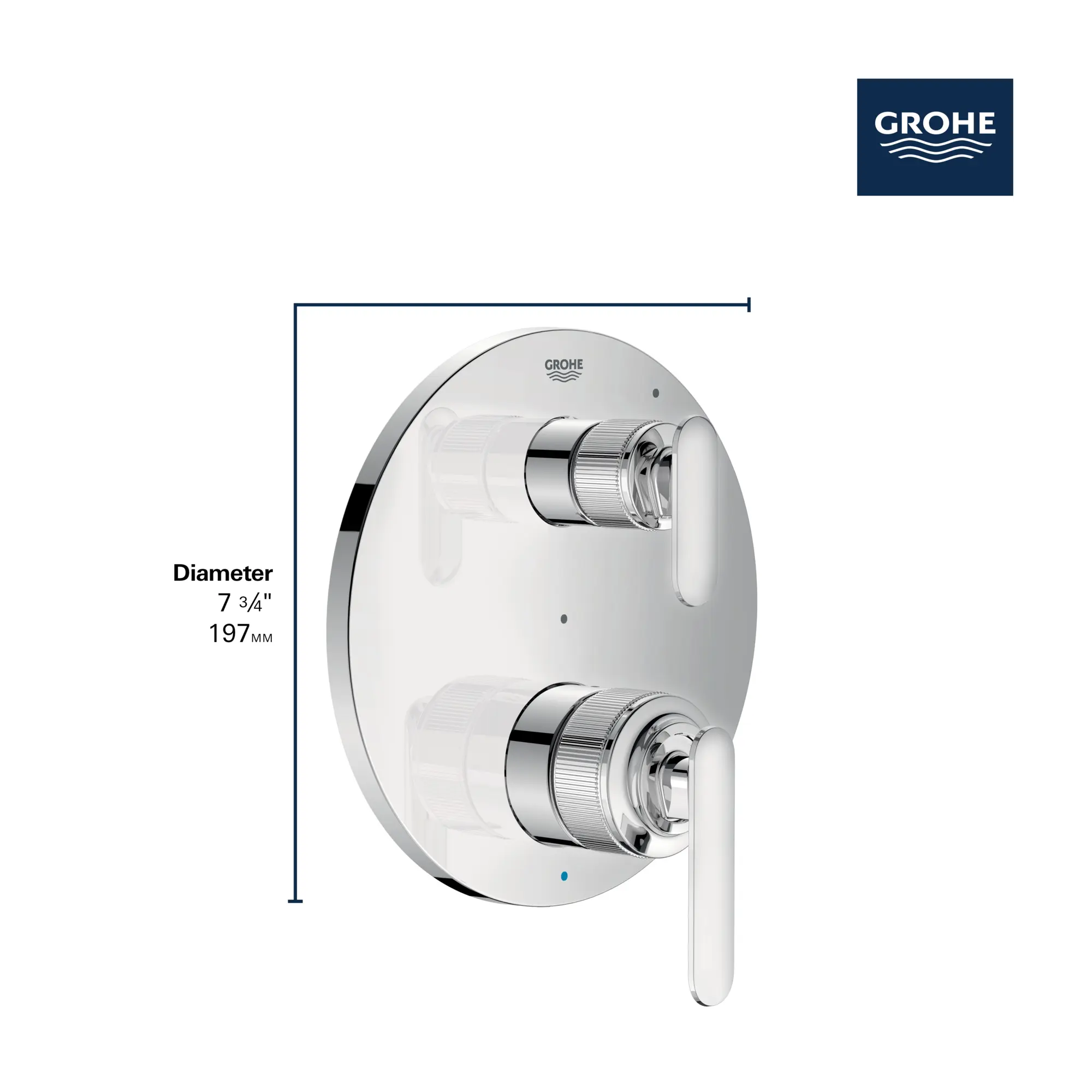 Listra 2-Handle Pressure Balance Valve Trim with 2-Way Diverter with Cartridge - Image 6