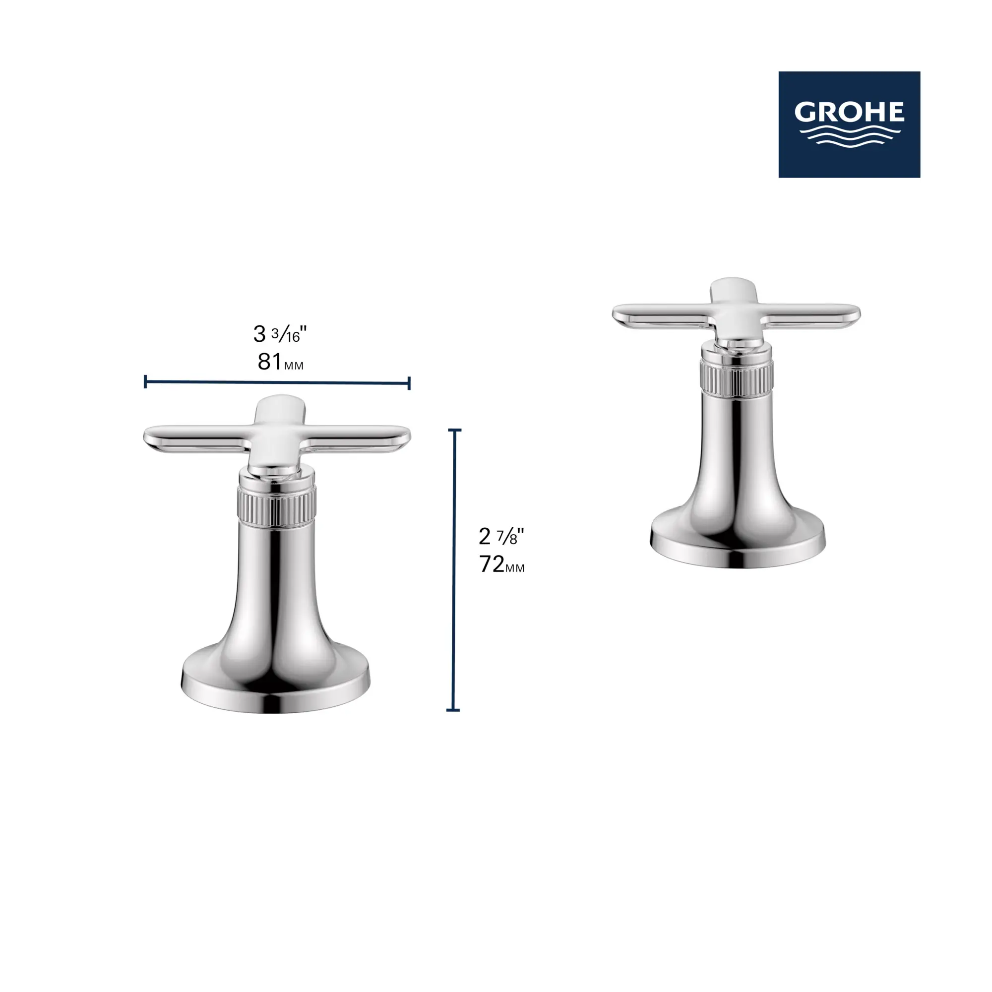 Listra Cross Handles for Bathroom Sink Faucet (Pair) - Image 7