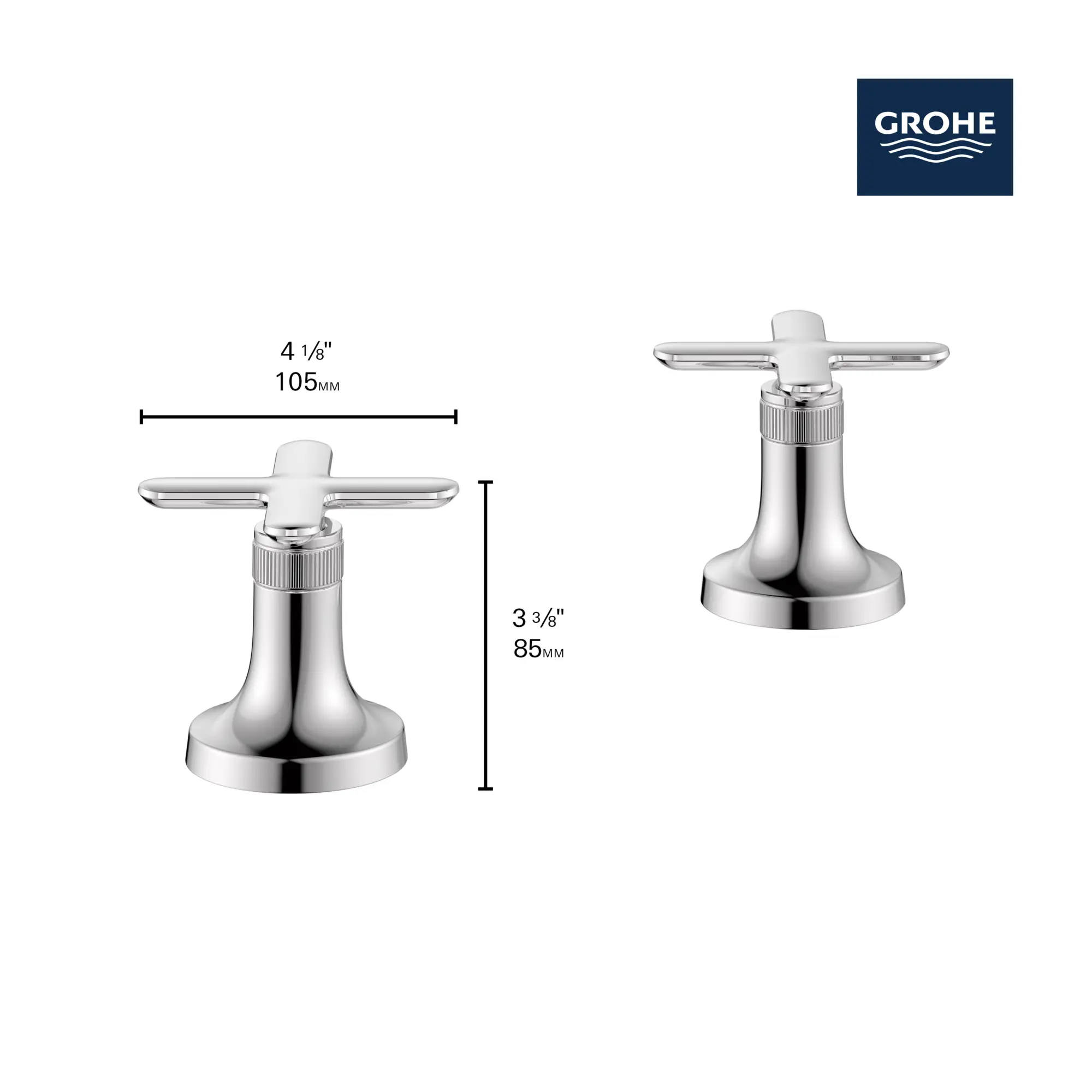 Listra Cross Handles for Deck Mount Tub Filler (Pair) - Image 10