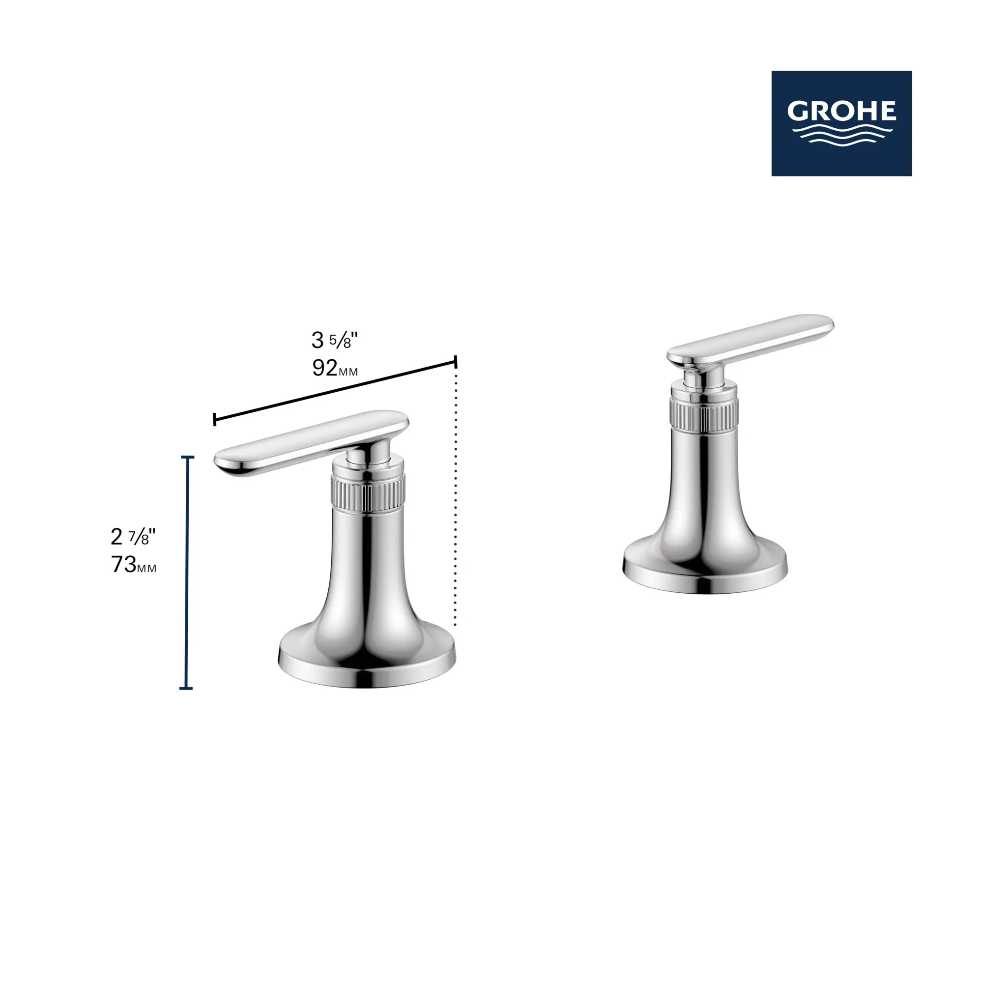 Listra Lever Handles for Bathroom Sink Faucet (Pair) - Image 15