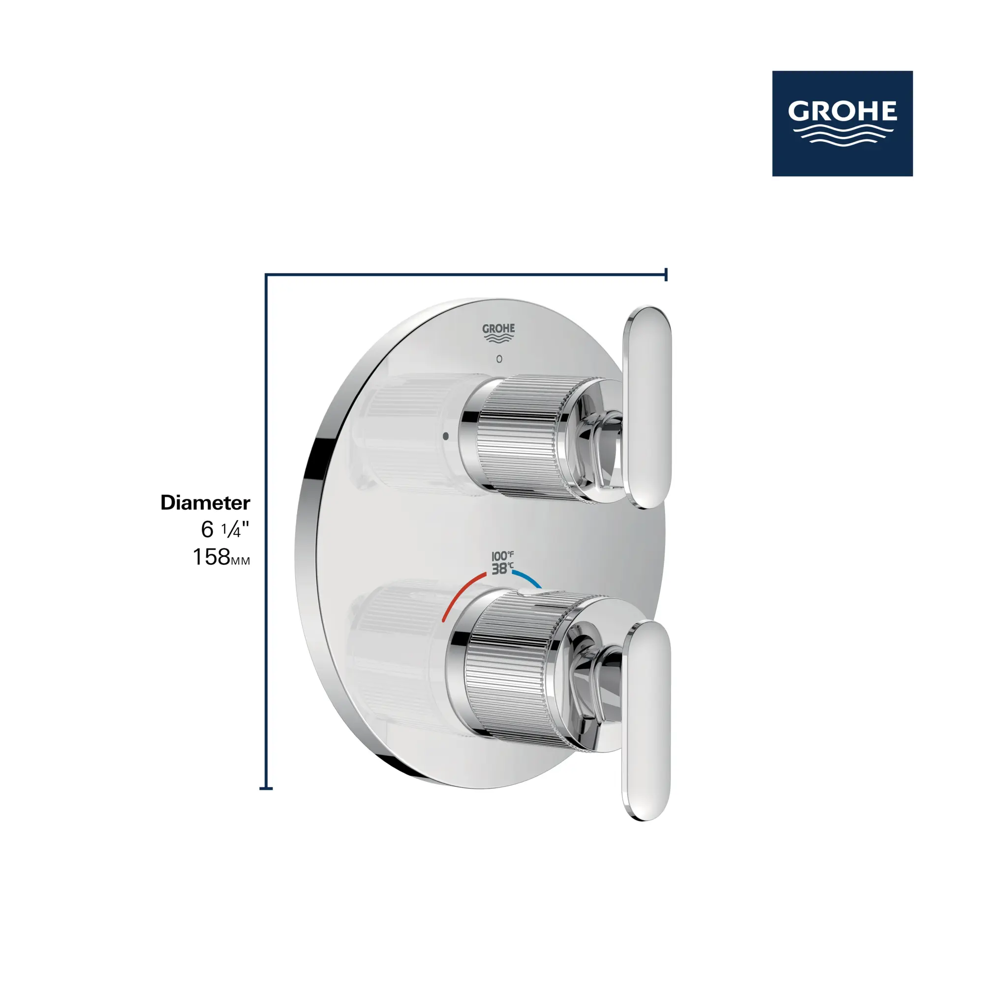 Listra Single Function 2-Handle Thermostatic Valve Trim - Image 6