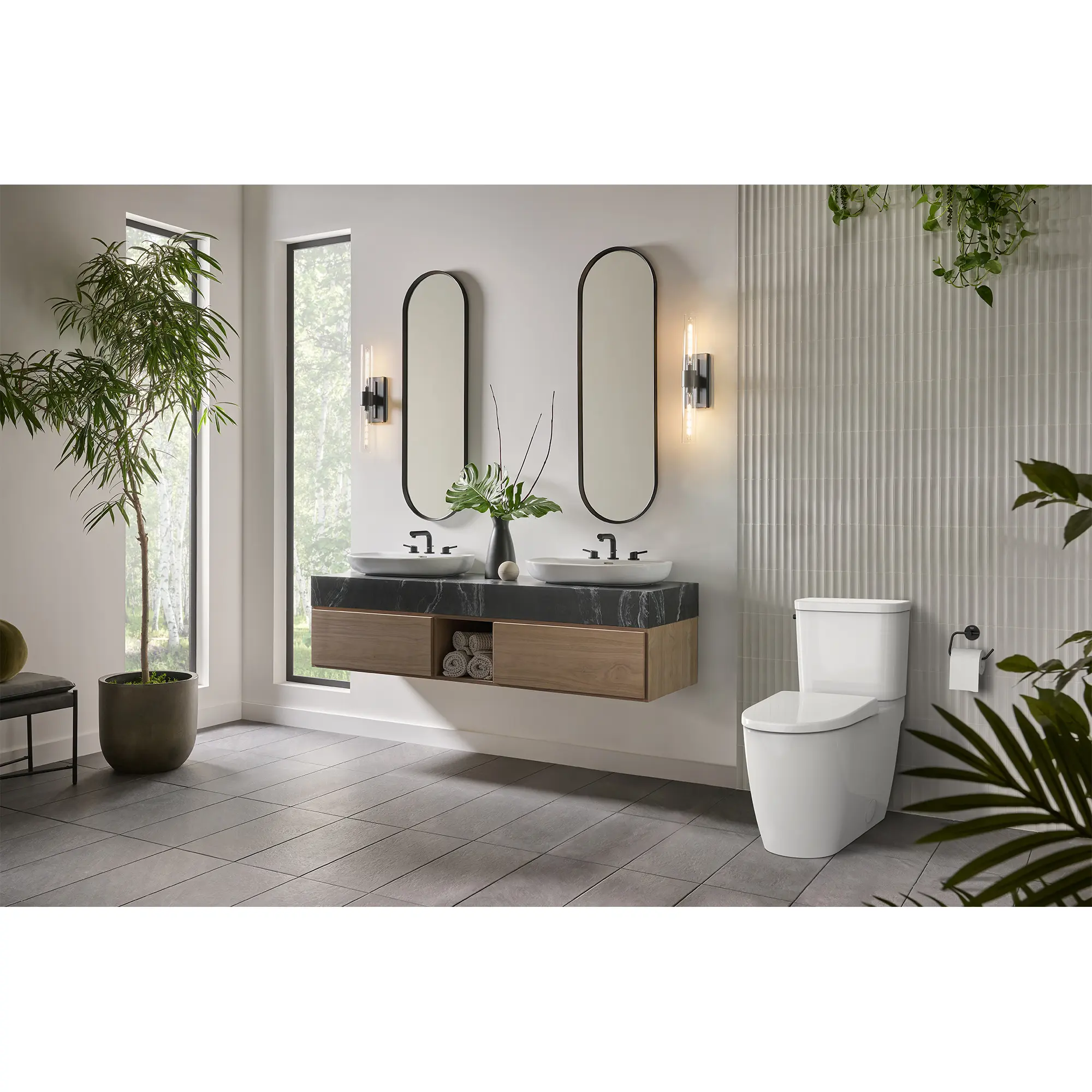 Two-piece Right height Elongated Toilet with seat, Left-Hand Trip Lever - Image 9