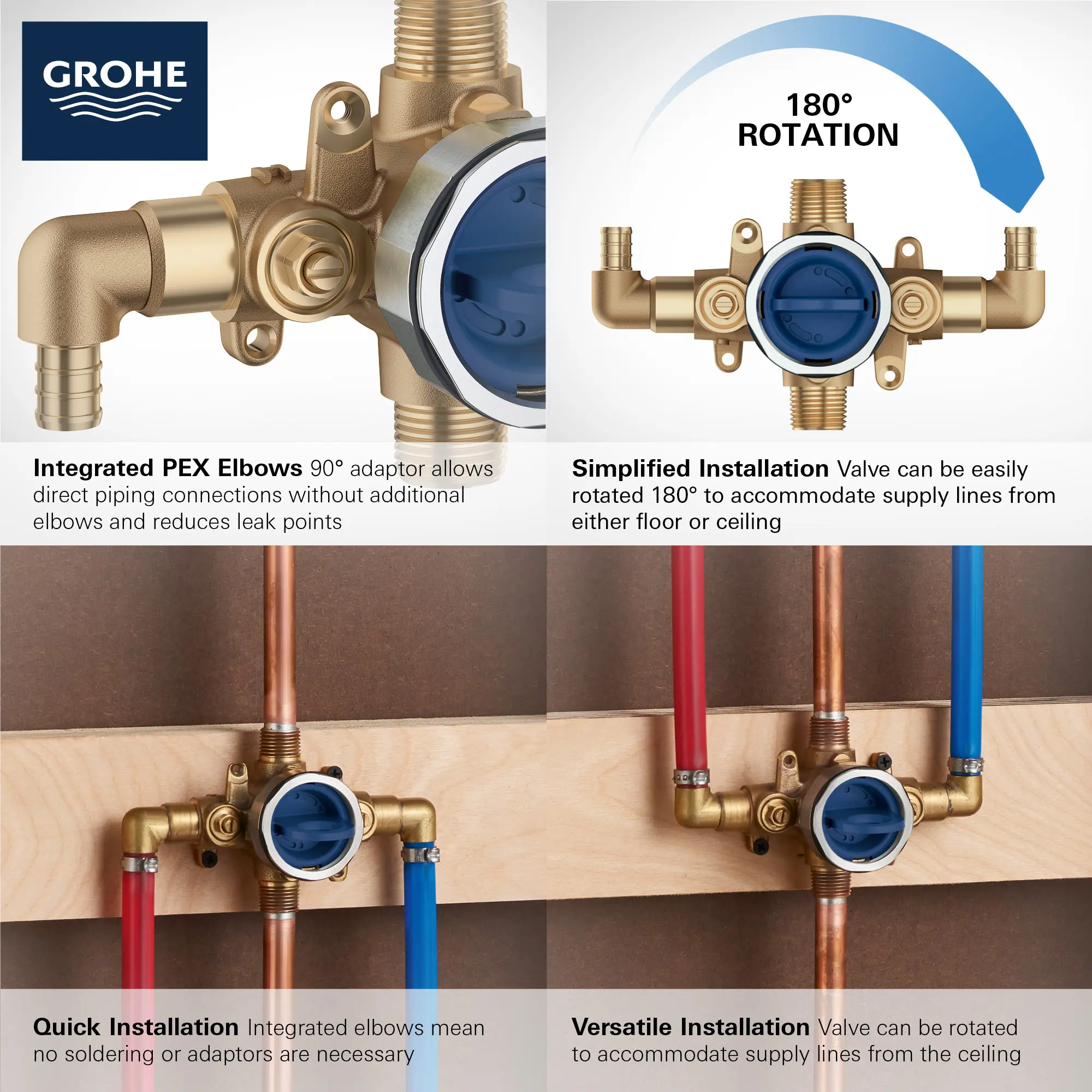 Pressure Balance Rough-In Valve 1?2" PEX Cold Expansion (ASTM F1960) Elbow Inlets - Image 10