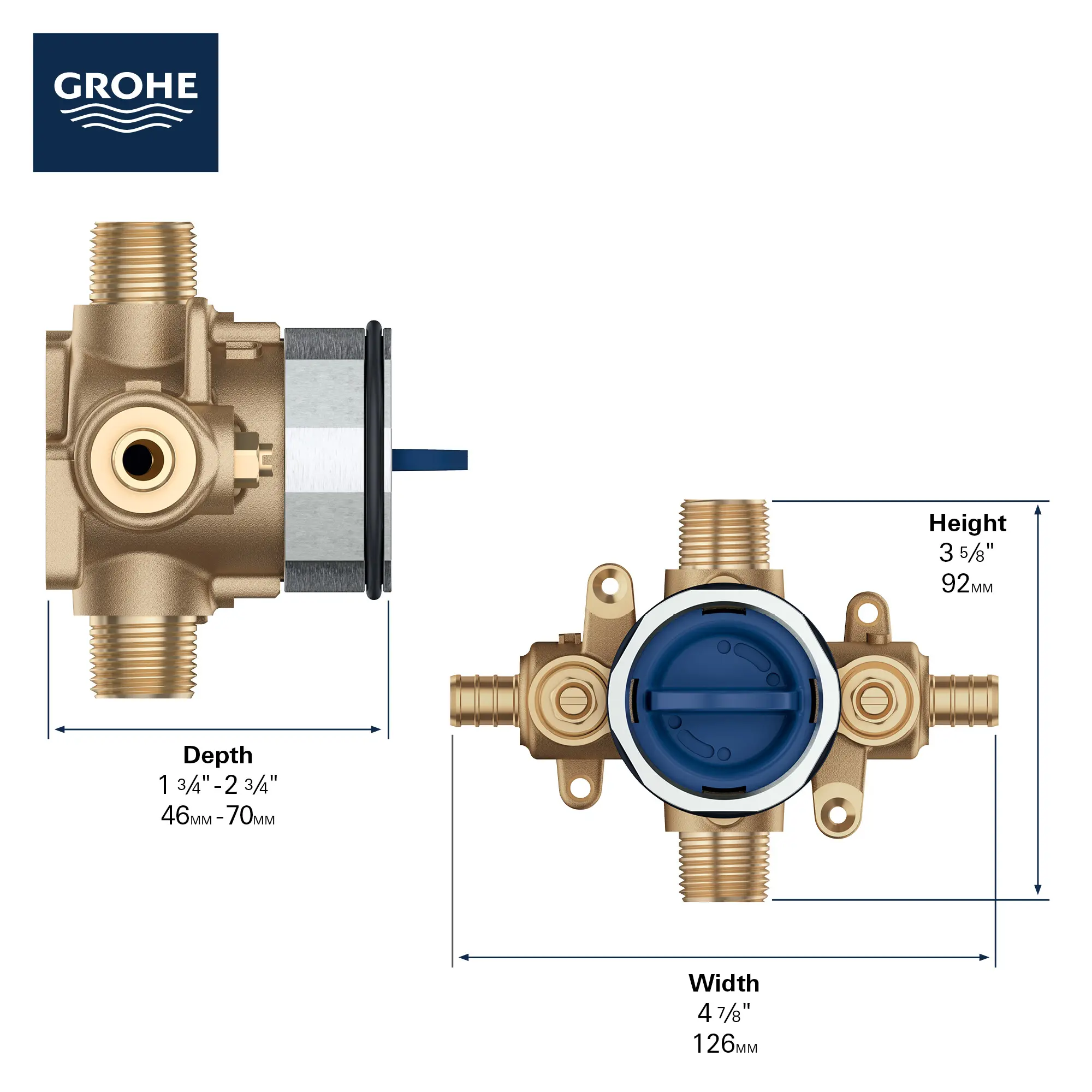 Pressure Balance Rough-In Valve 1/2" PEX Crimp (ASTM F1960) Inlets - Image 10