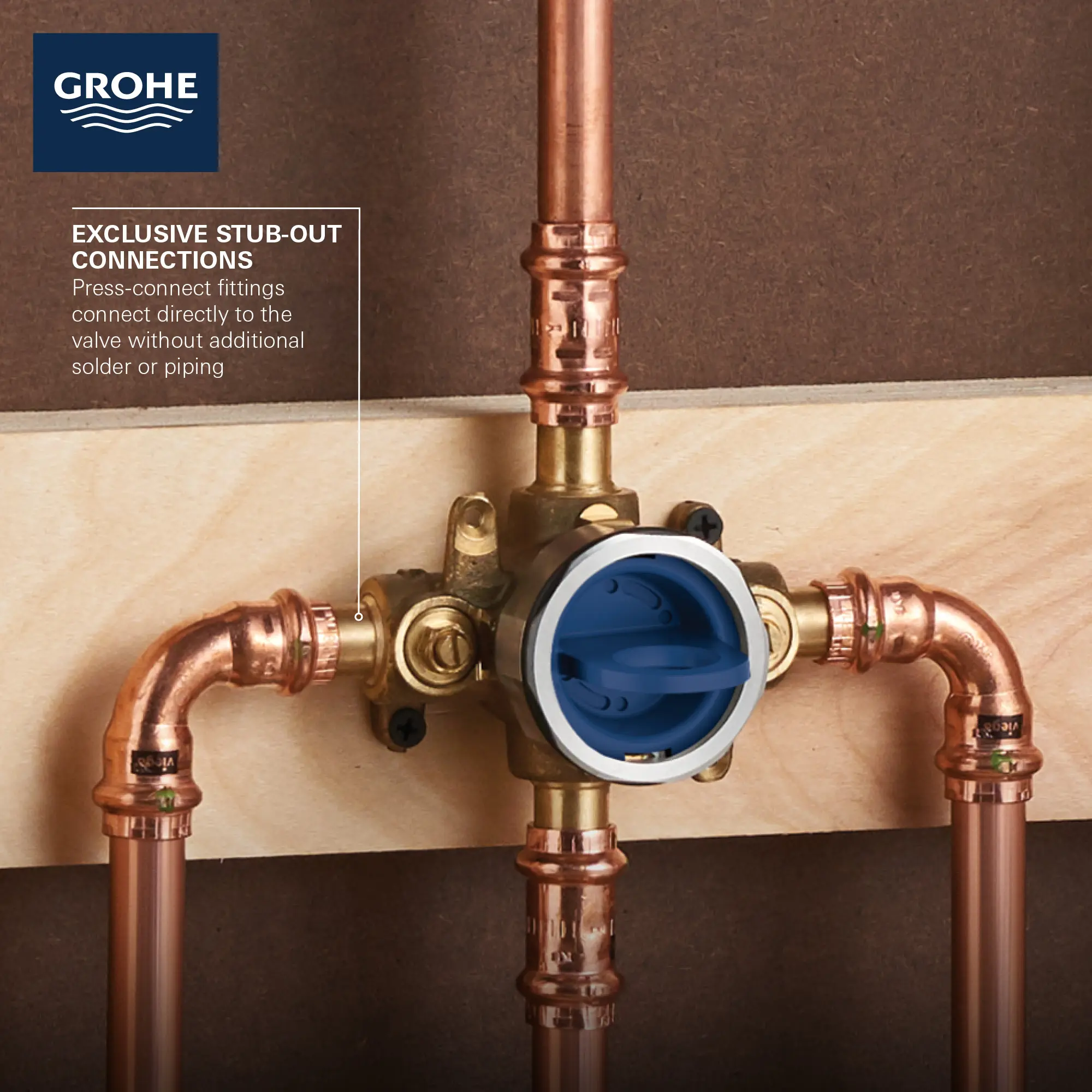 Pressure Balance Rough-In Valve 1/2" Stub-out Inlets/Outlets - Image 8