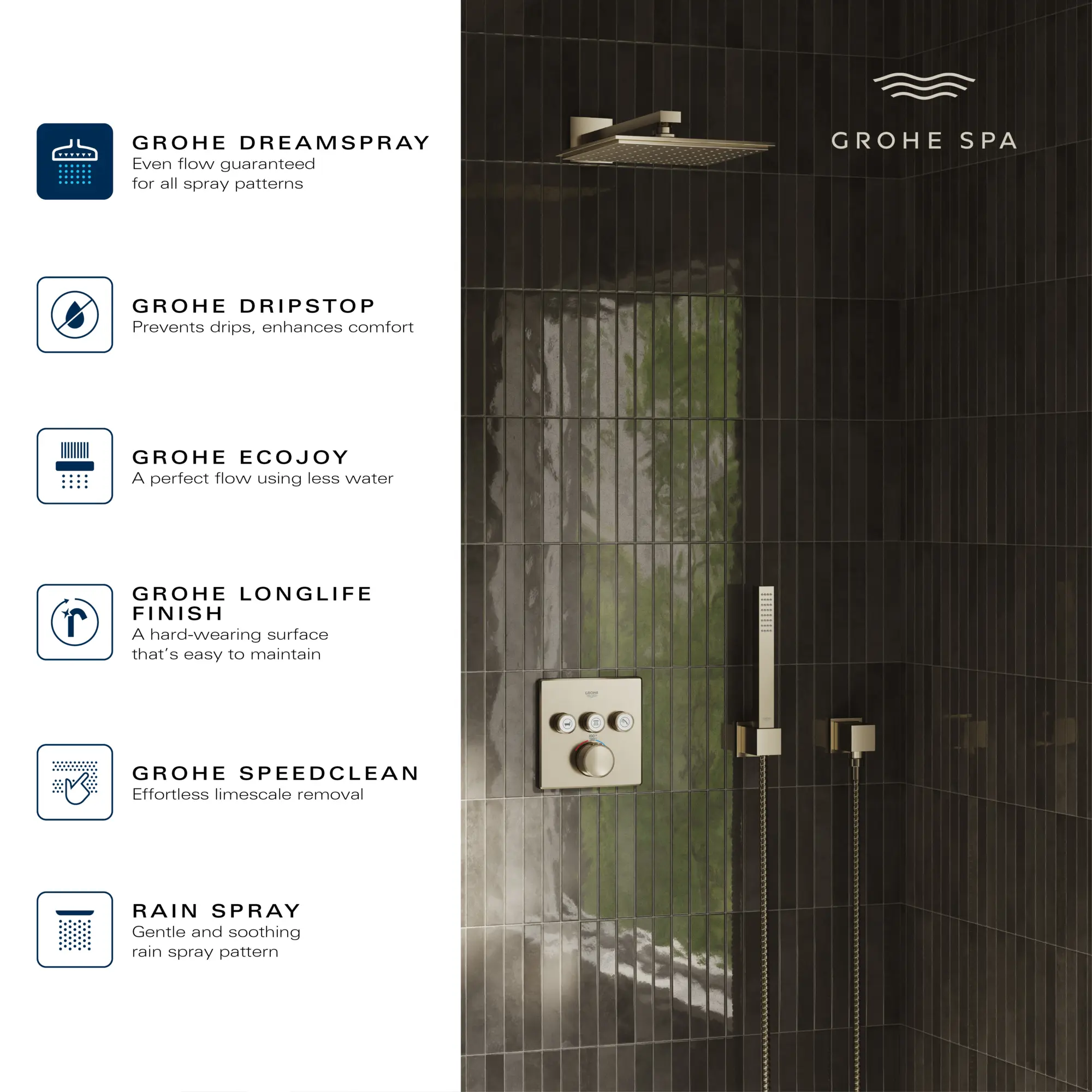 Rainshower Allure 230 Shower Head, 9" - 1 Spray, 1.75 GPM (6.6 L/min) - Image 9